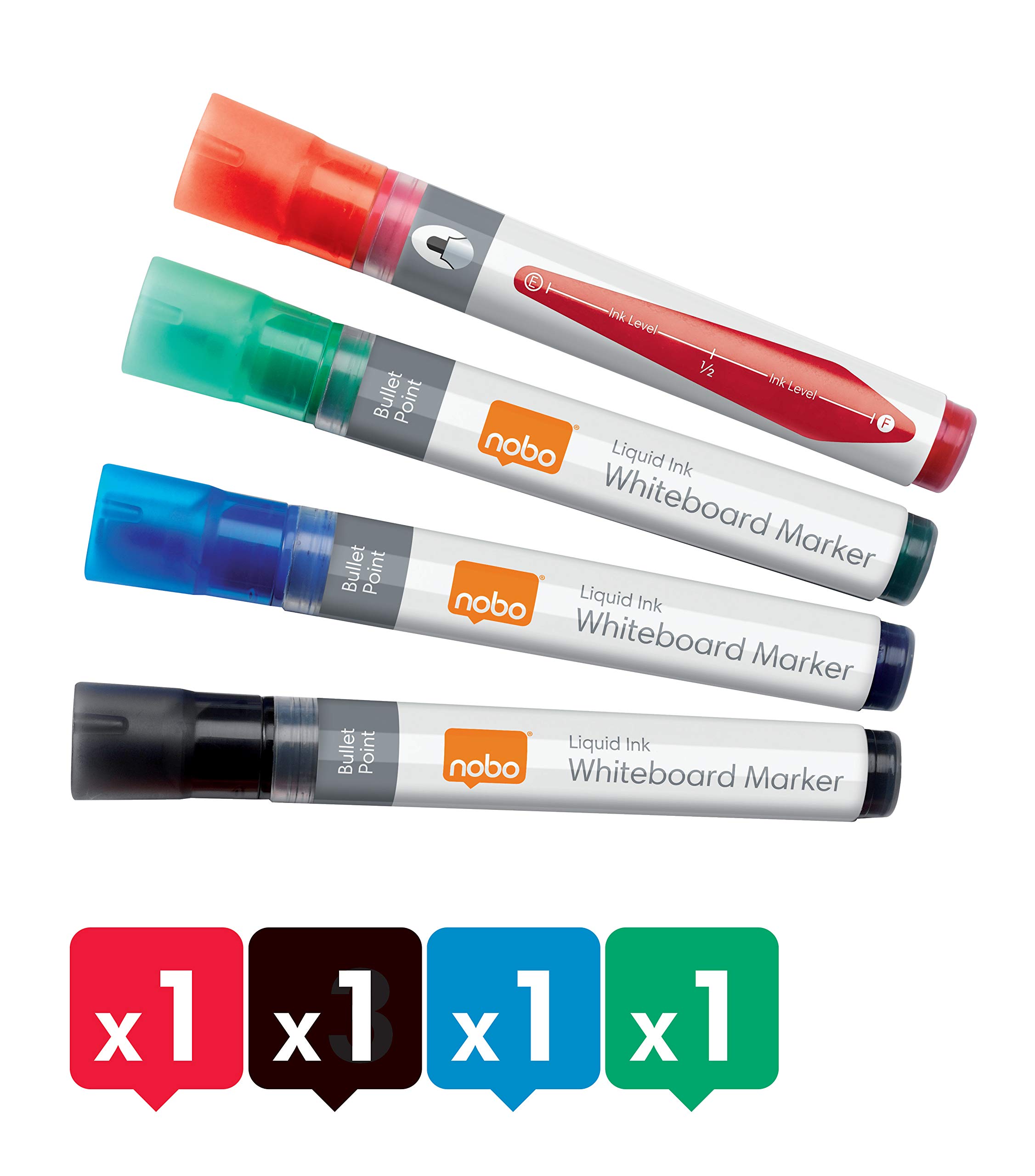 nobo-glide-liquid-ink-whiteboardmarker-4er-set-3-mm-mehrfarbig image 6