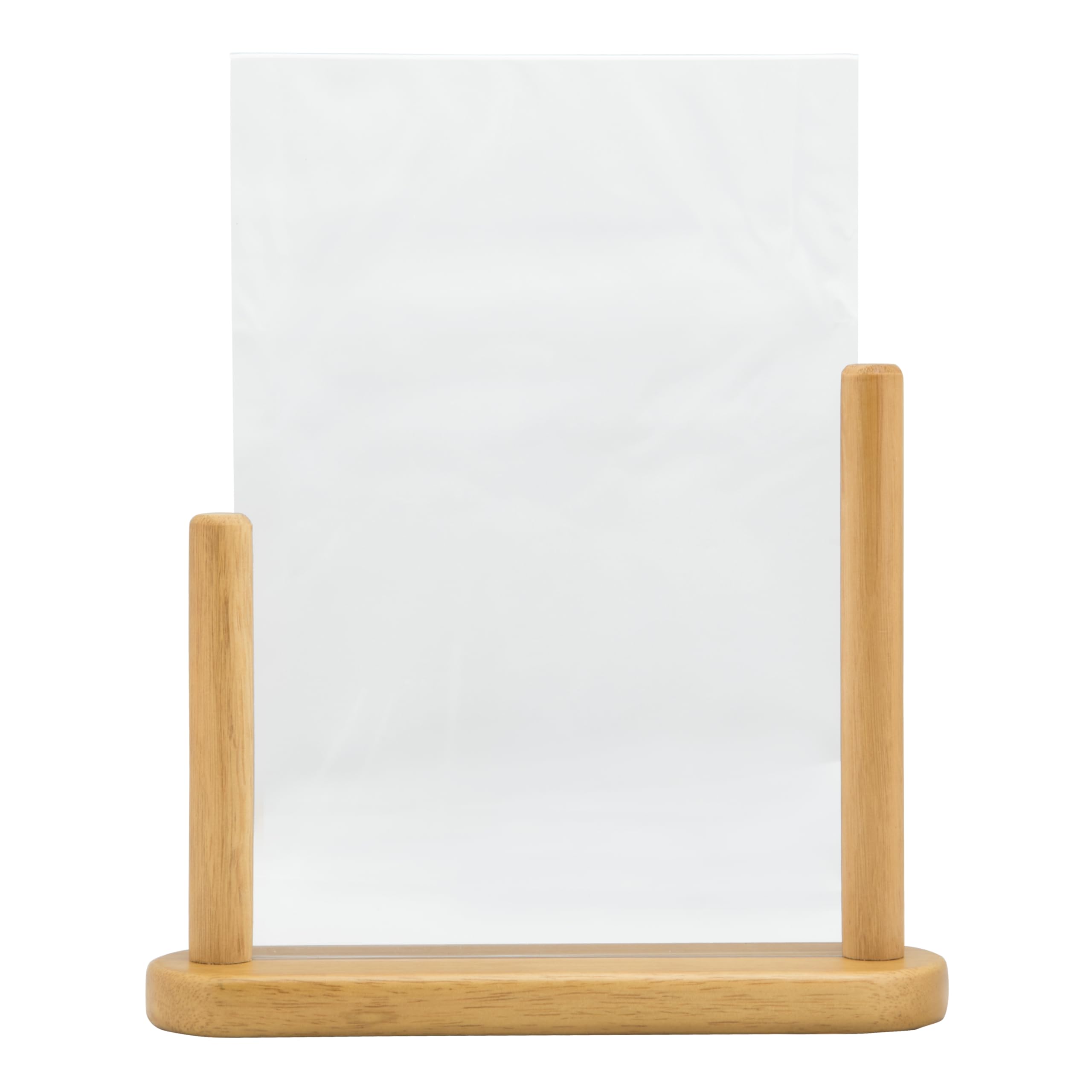 securit-elegant-tischaufsteller-a4-teak-holz-braun image 1