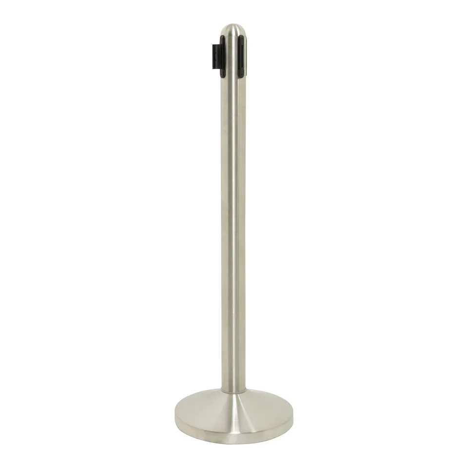securit-retractable-absperrpfosten-set-chrom-schwarz image 1