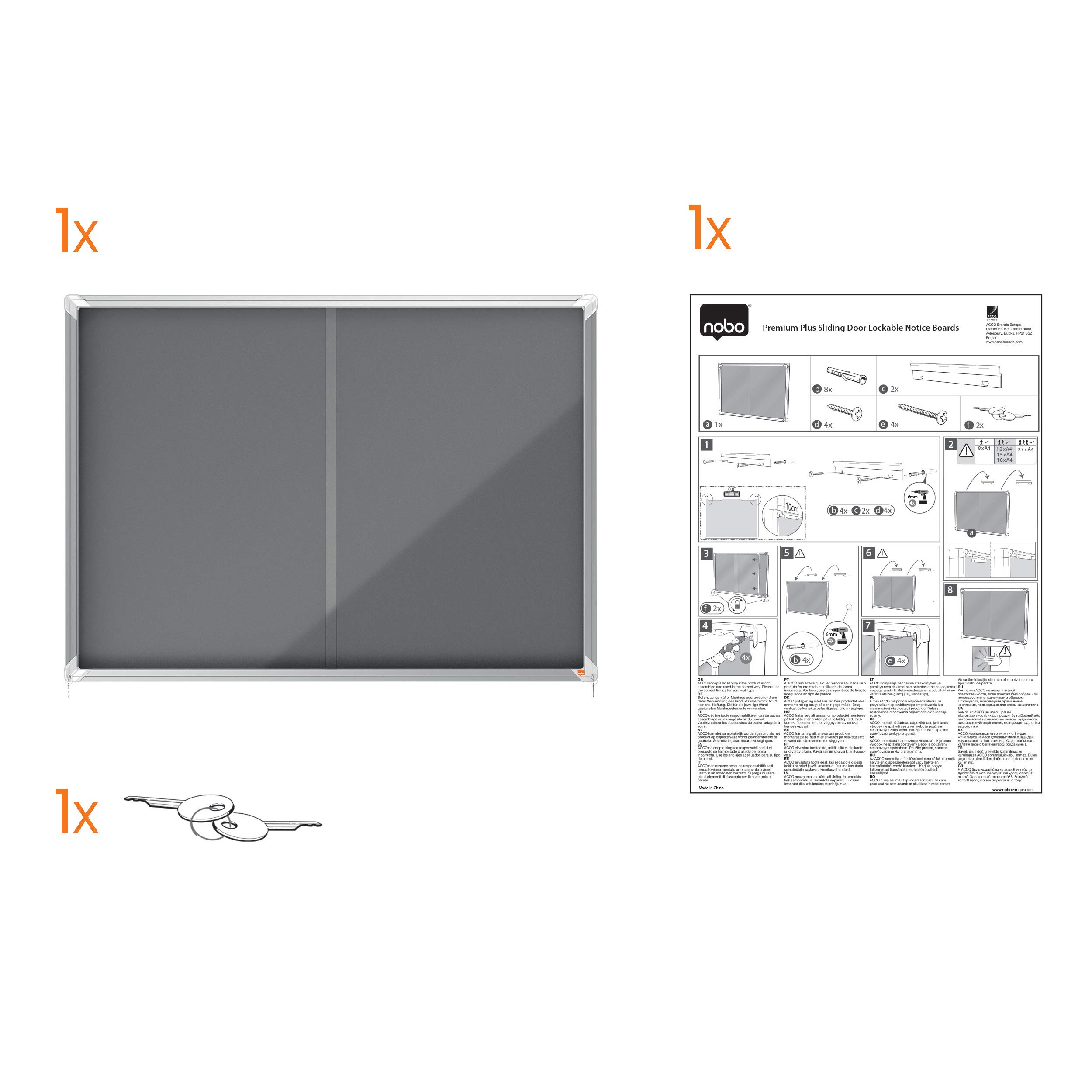 nobo-premium-plus-1915338-schaukasten-18x-a4-filz-grau image 7