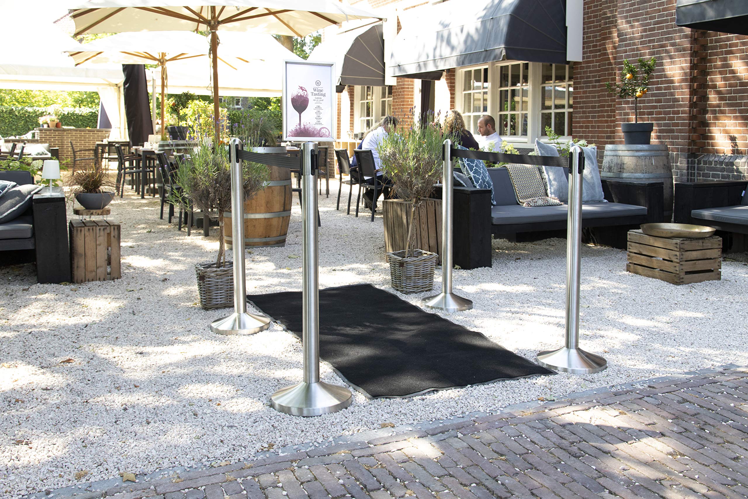 securit-retractable-absperrpfosten-set-chrom-schwarz image 4