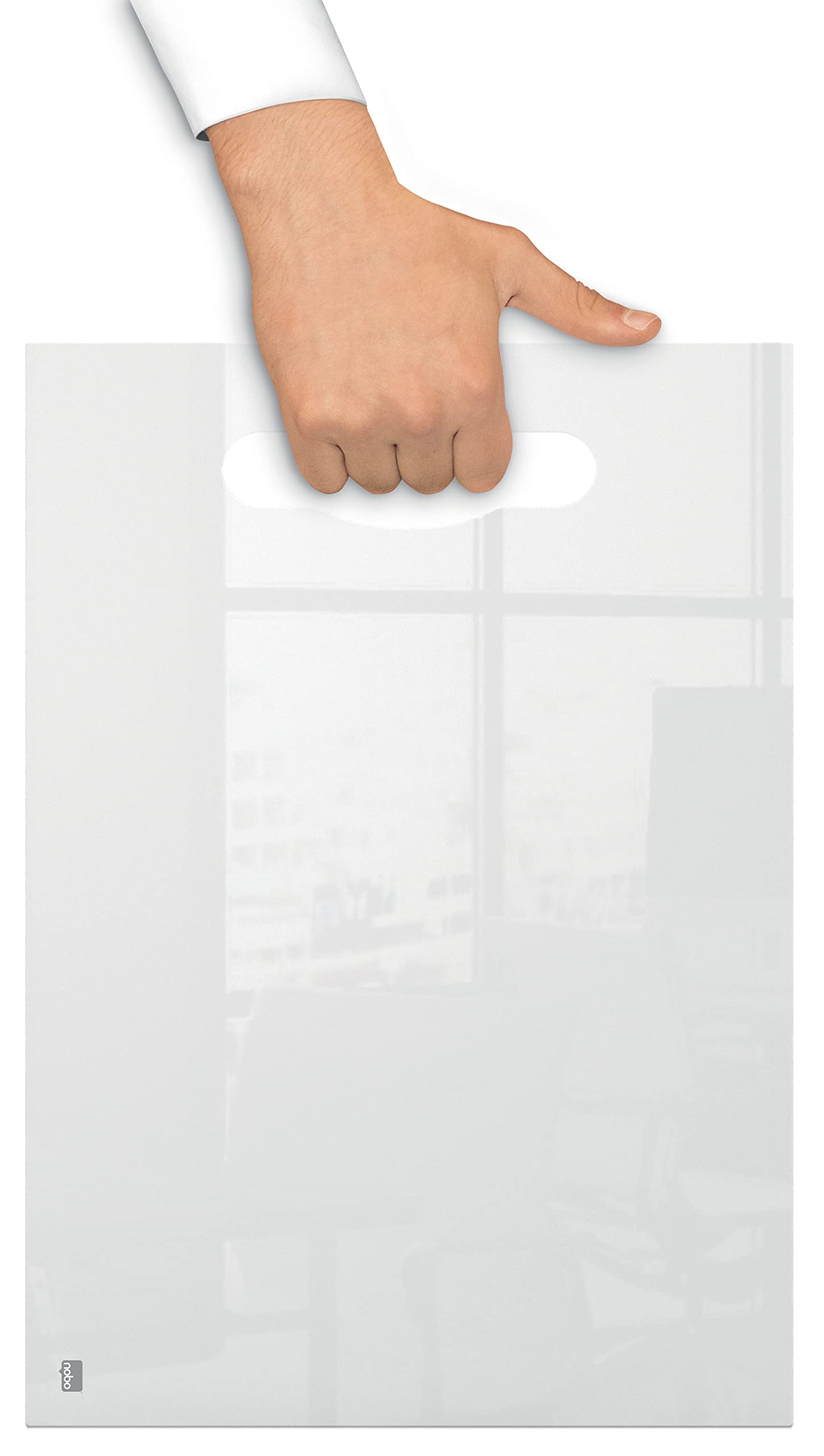 nobo-diamond-glass-notiztafel-a4-transparent-mit-griff-marker image 8
