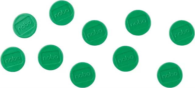 nobo-glide-magnete-1915289-whiteboard-magnete-gr-n-13-mm-10-stk image 1