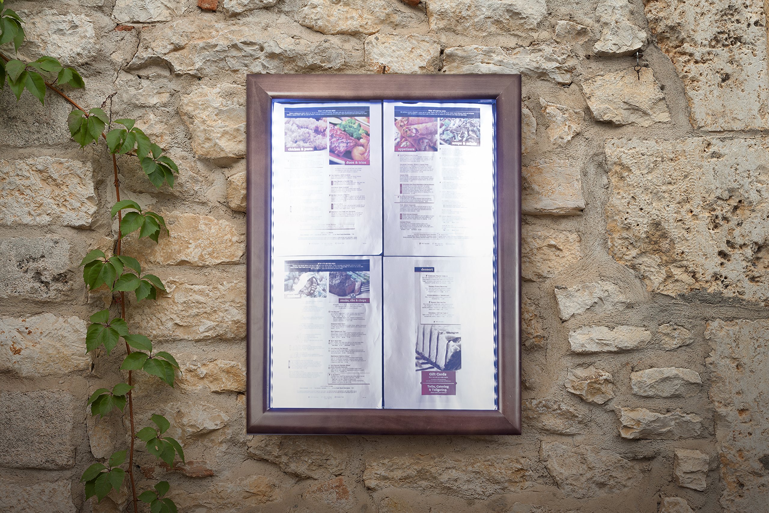 securit-classic-led-info-display-a2-braun-4x-a4-beleuchtet image 2