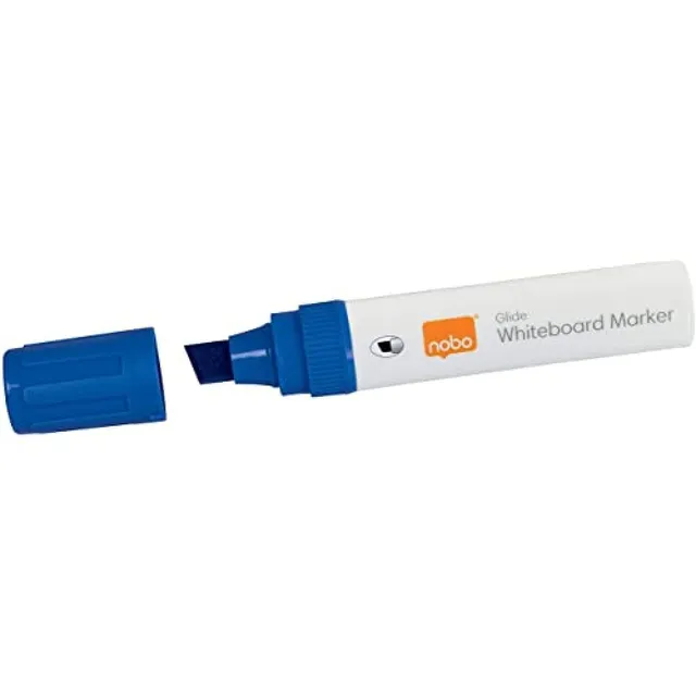 nobo-glide-1915389-whiteboardmarker-blau-keilspitze-10mm-4-stk image 1