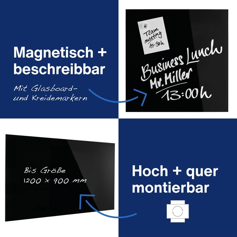 magnetoplan-design-glasboard-2000x1000-schwarz-magnetisch image 2
