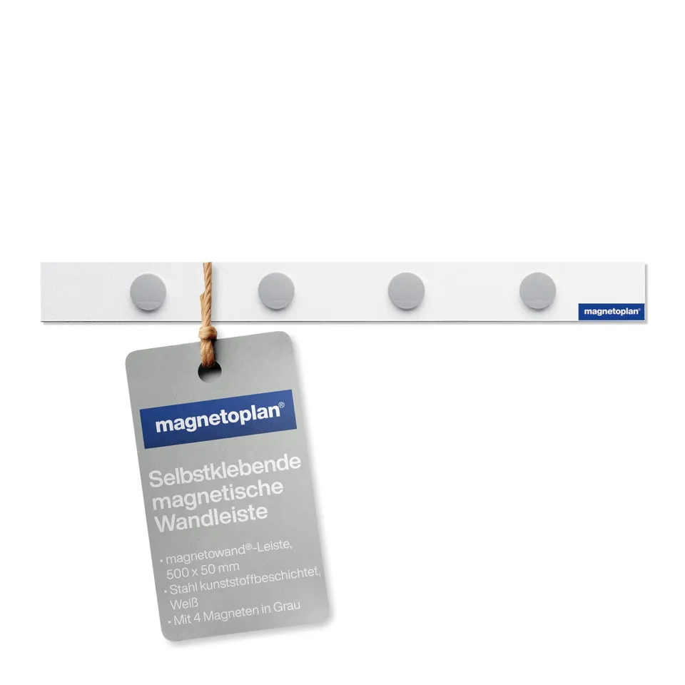 magnetoplan-magnetowand-magnetleiste-500mm-selbstklebend-wei image 1