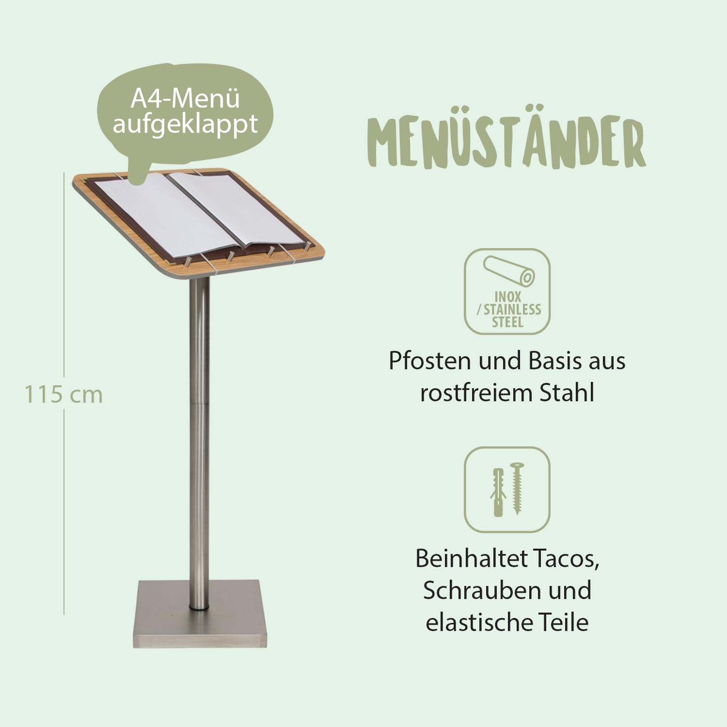 securit-universal-infodisplay-a4-edelstahl-mit-standpfosten image 2