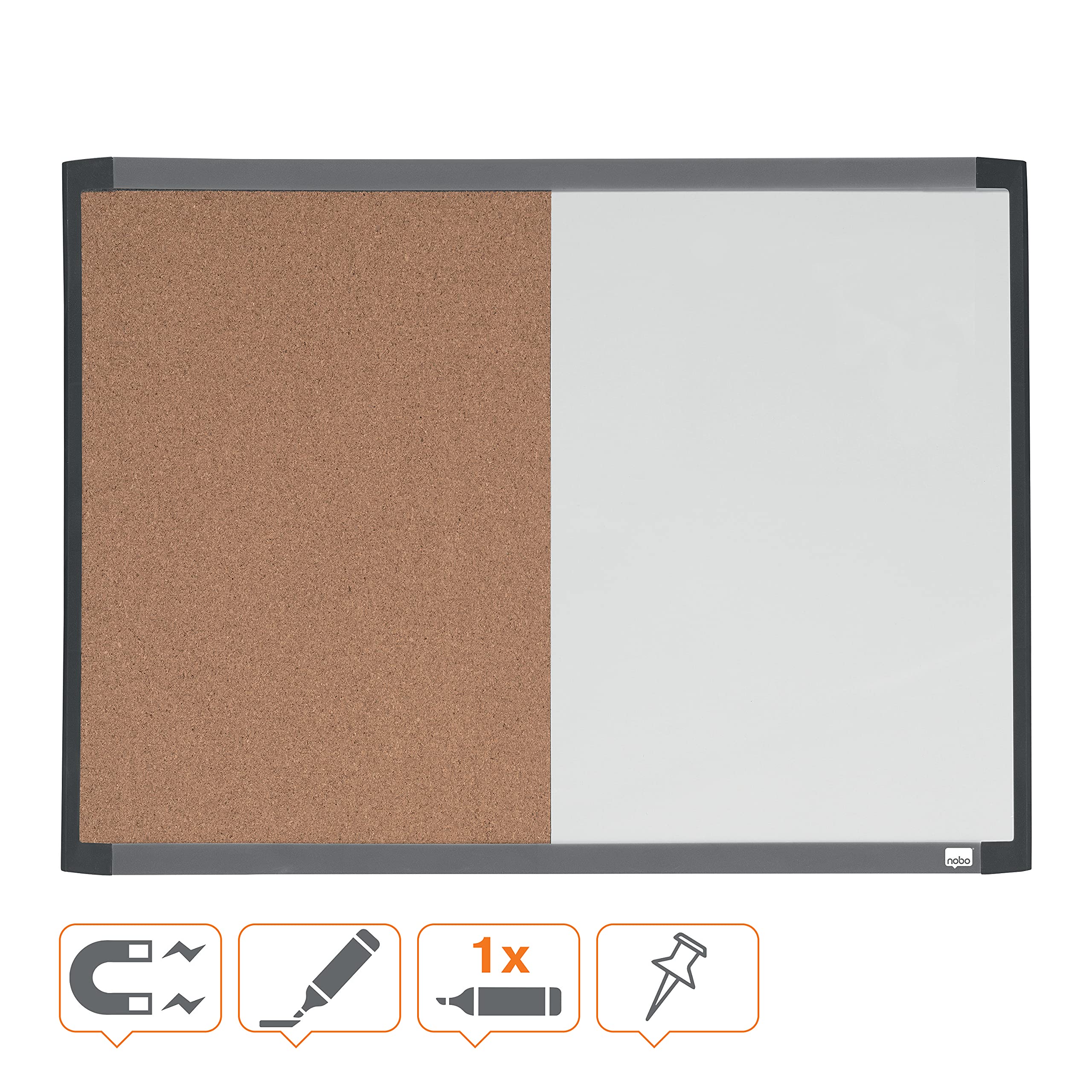 nobo-classic-steel-kombi-tafel-whiteboard-kork-585x430-mm image 2