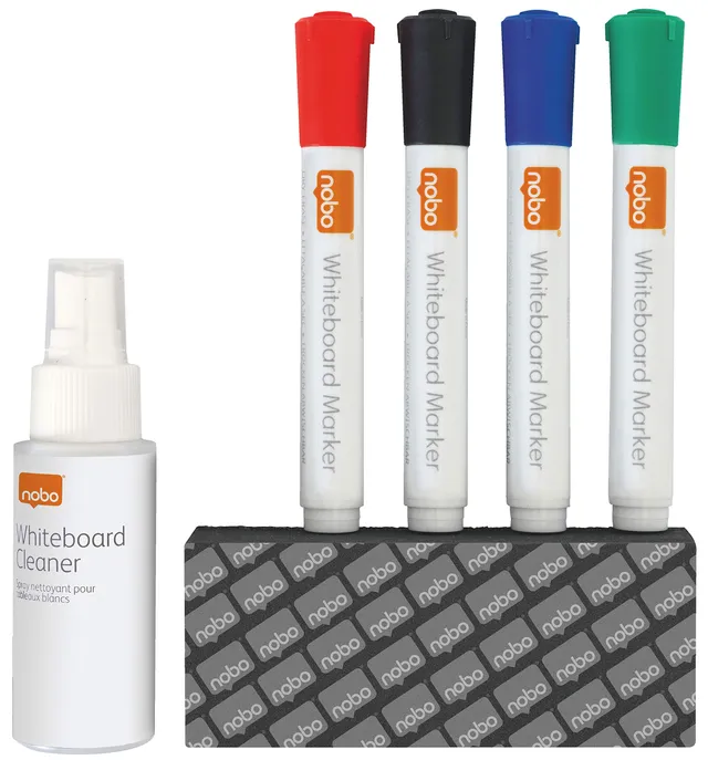 nobo-glide-whiteboard-starter-kit-1903798-4-marker-spray image 1