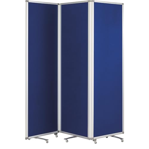 magnetoplan-variopin-faltwand-3-paneel-royalblau-mit-rollen-mobil image 7