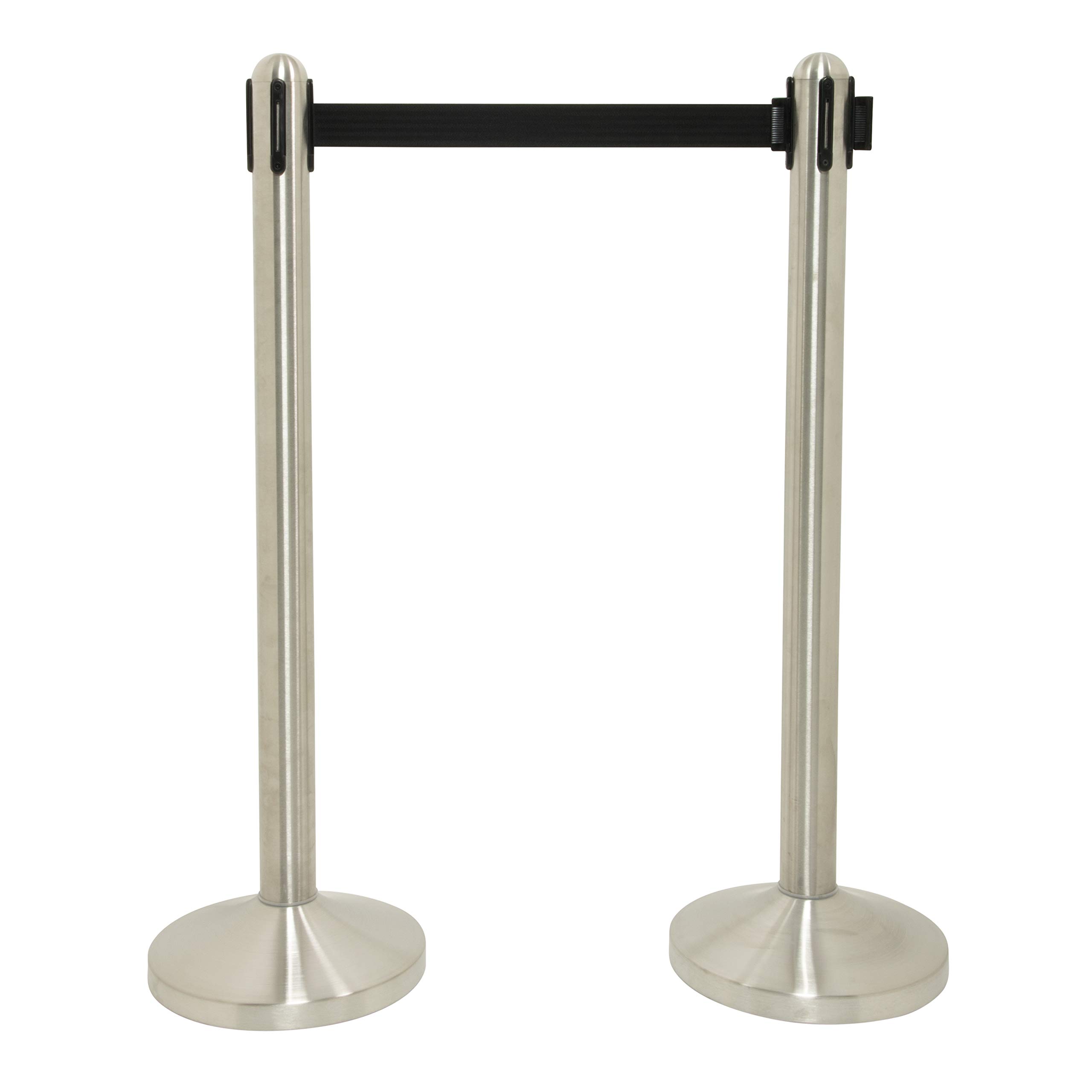 securit-retractable-absperrpfosten-set-chrom-schwarz image 3