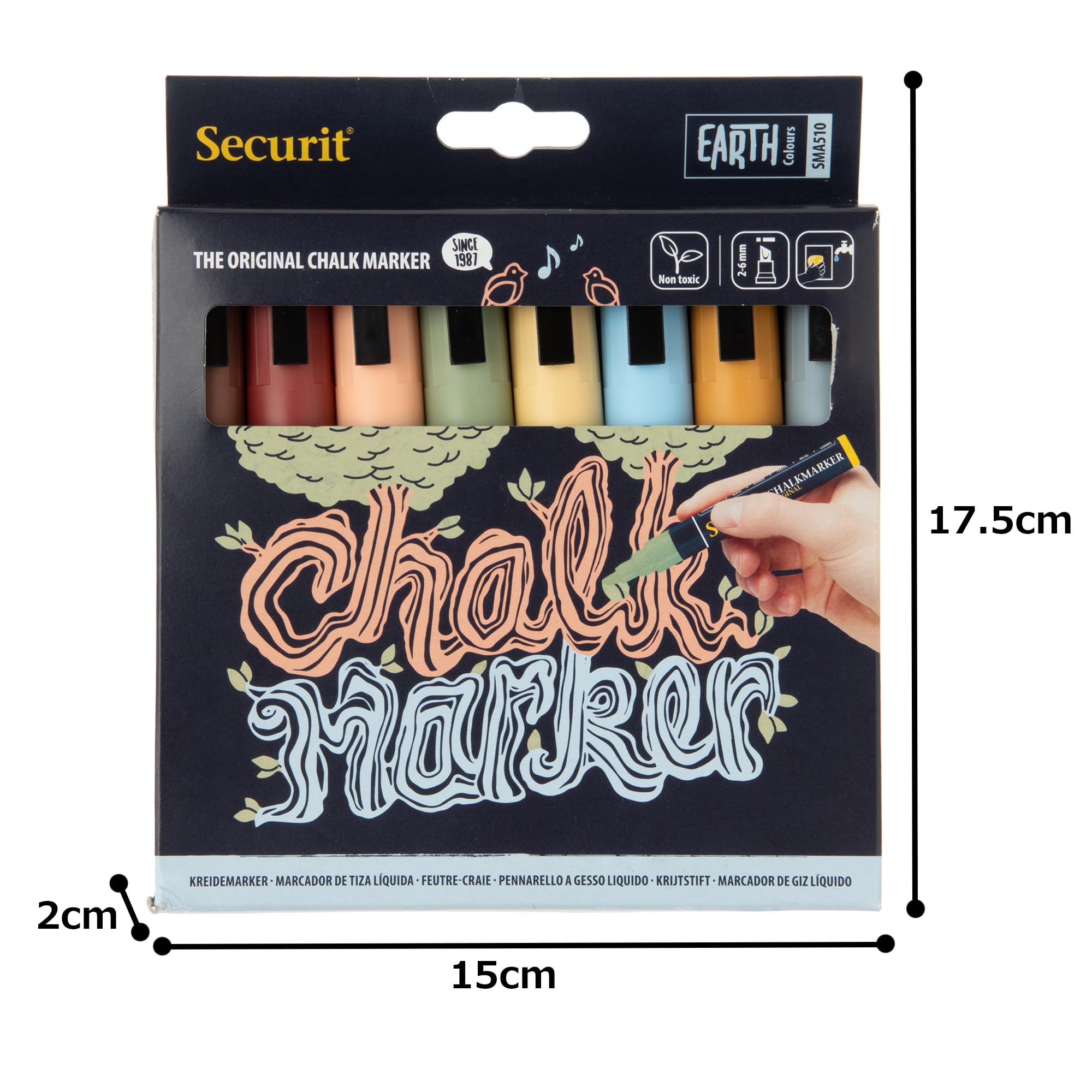 securit-original-sma510-v8-et-kreidemarker-erdfarben-8er-2-6-mm image 3
