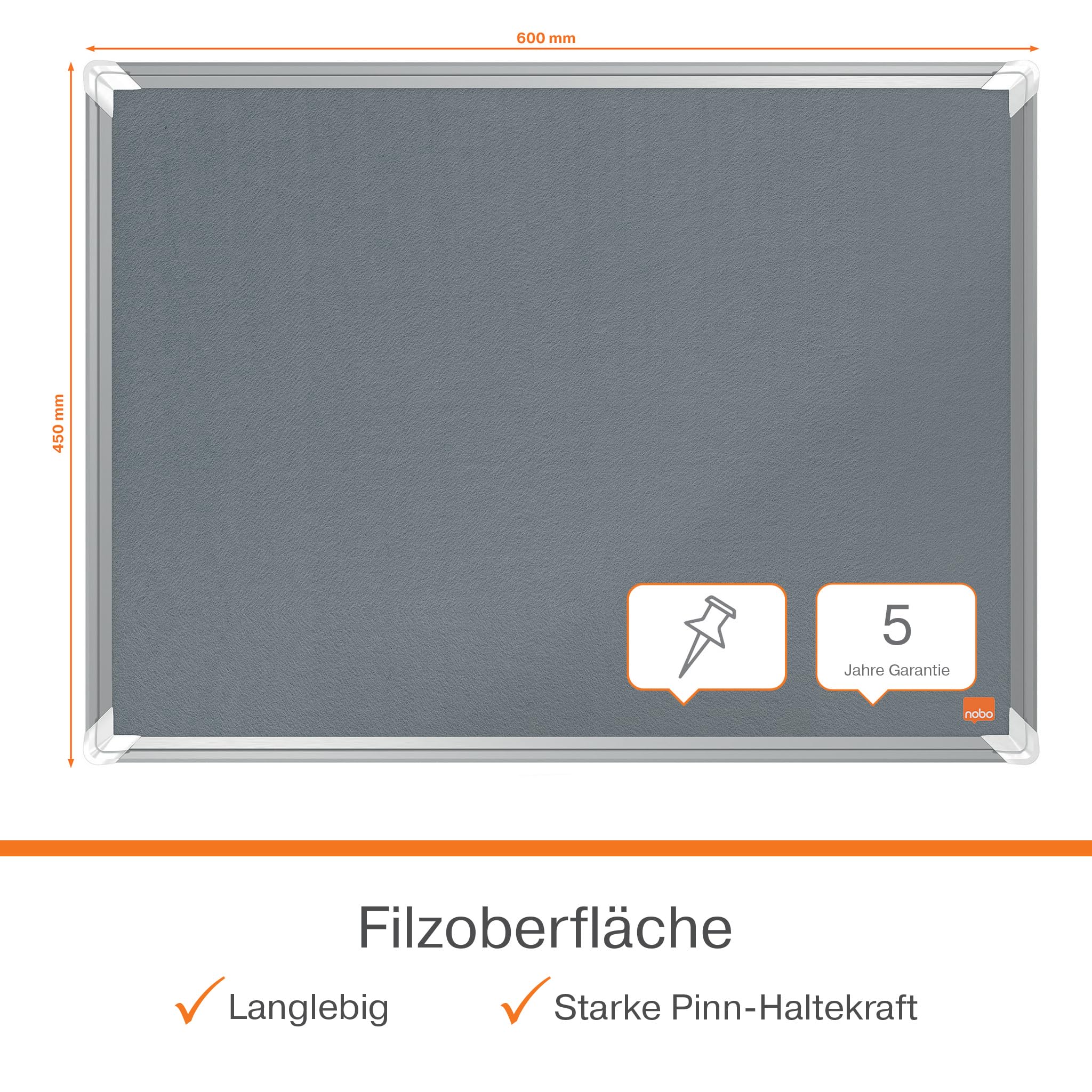 nobo-premium-plus-filz-notiztafel-45x60-cm-grau-pinnwand image 3