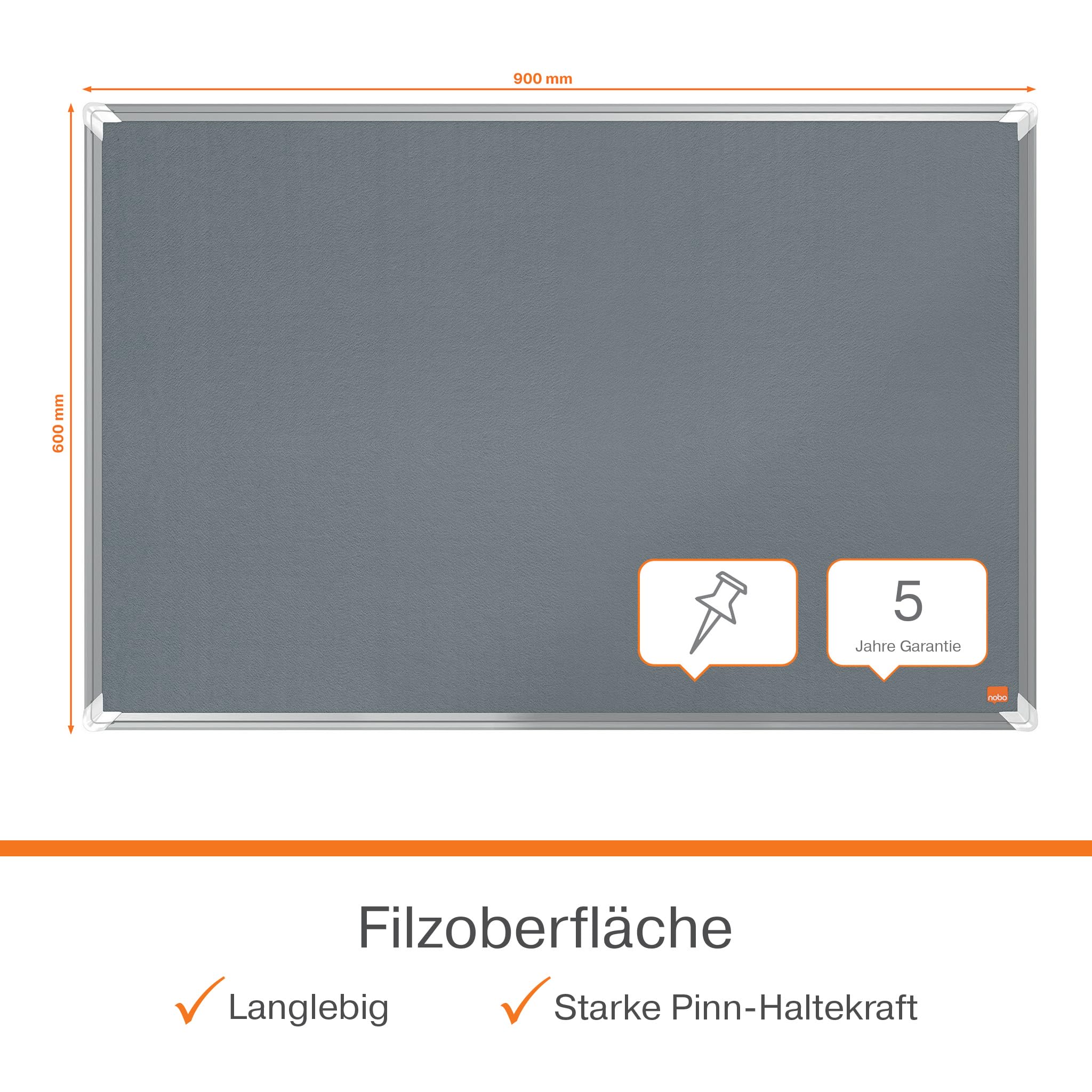 nobo-premium-plus-filz-notiztafel-60x90-cm-grau-pinnwand image 3