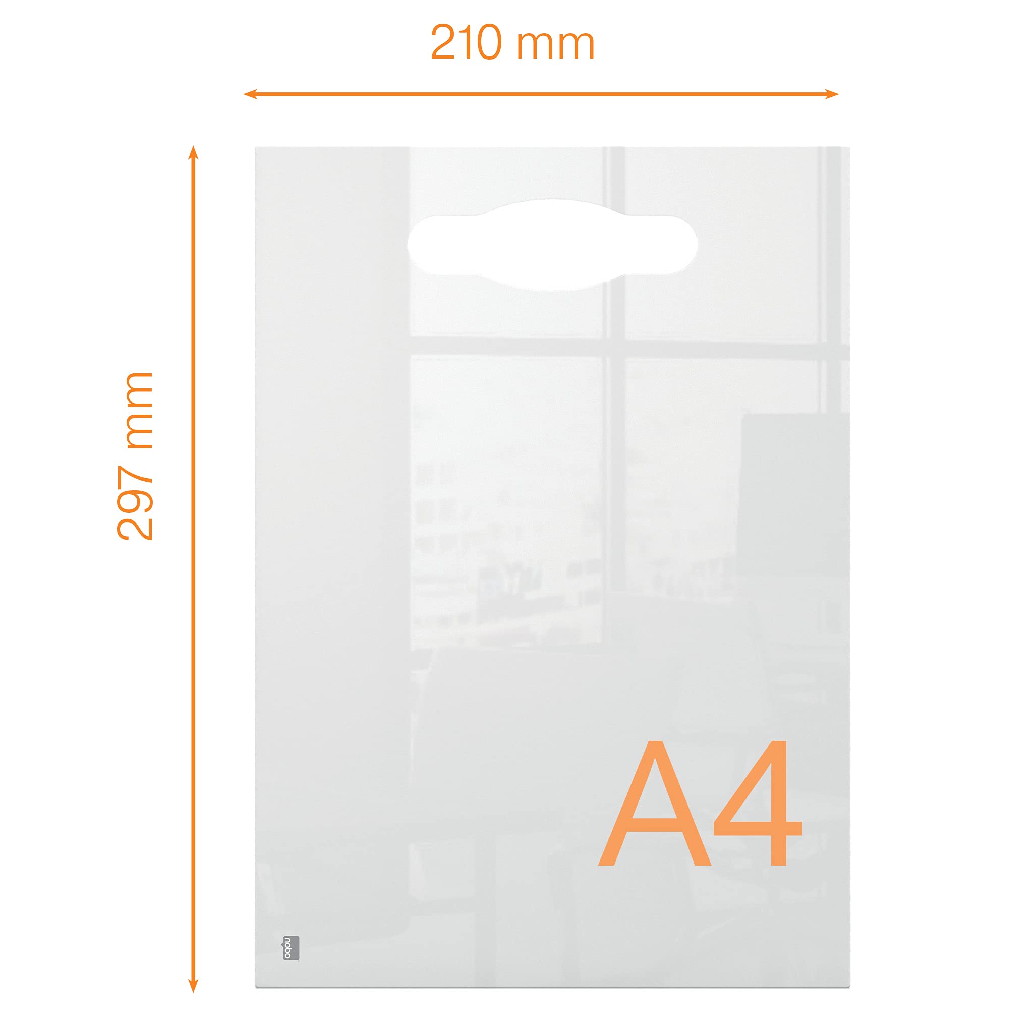 nobo-diamond-glass-notiztafel-a4-transparent-mit-griff-marker image 4