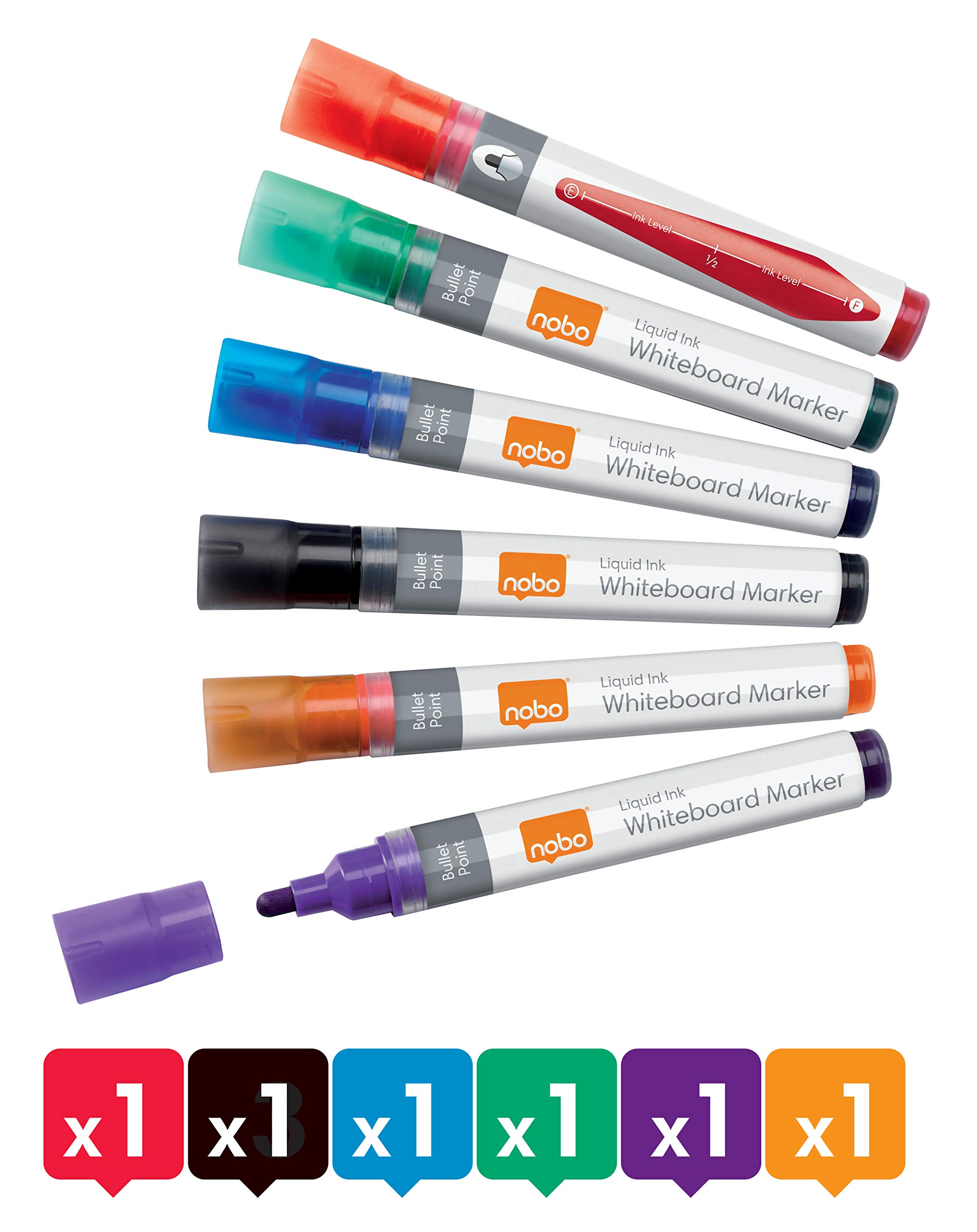 nobo-glide-1901419-liquid-ink-whiteboardmarker-6er-3-mm-bunt image 6