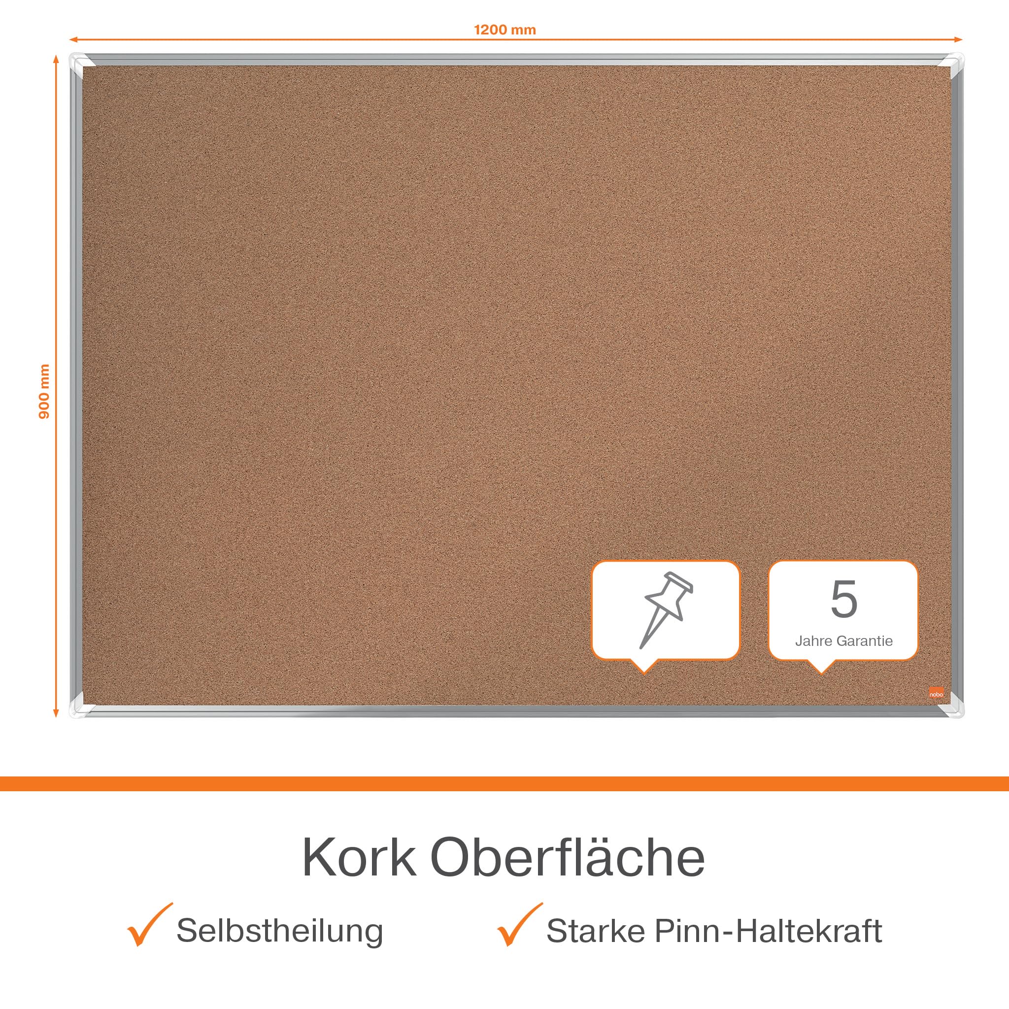 nobo-premium-plus-1915181-kork-notiztafel-90x120-cm-braun image 3