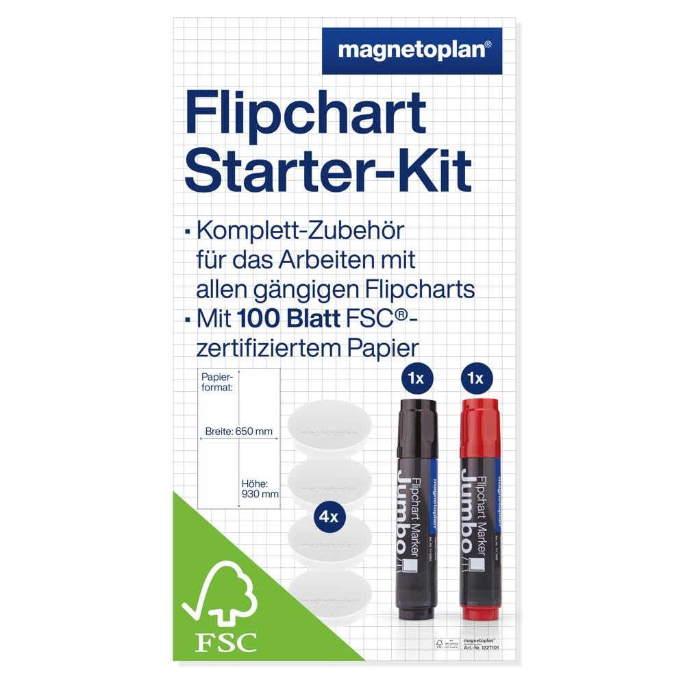 magnetoplan-flipchart-junior-starter-kit-papier-marker-magnete image 1