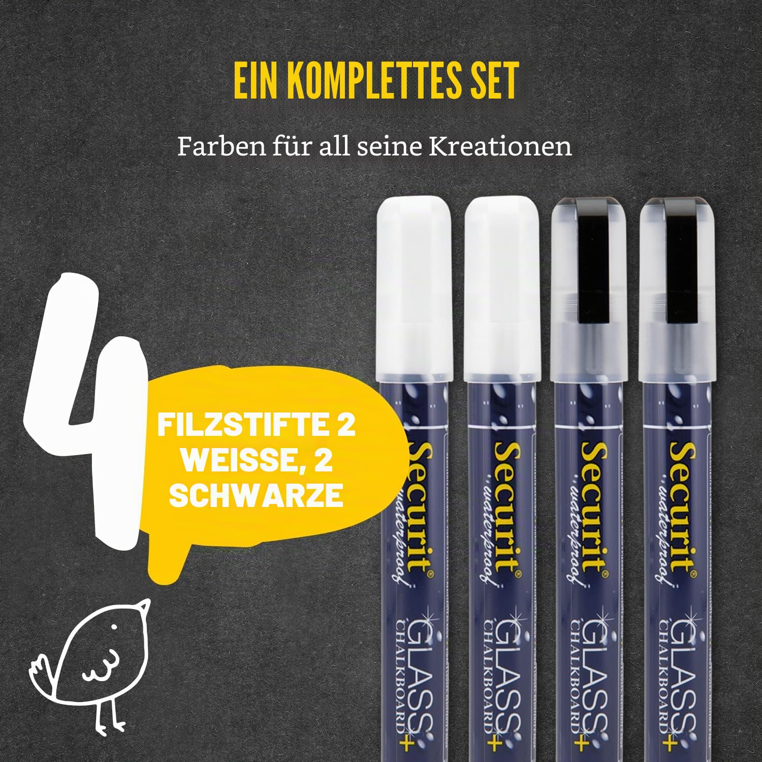 securit-waterproof-kreidemarker-medium-4er-schwarz-wasserfest image 4