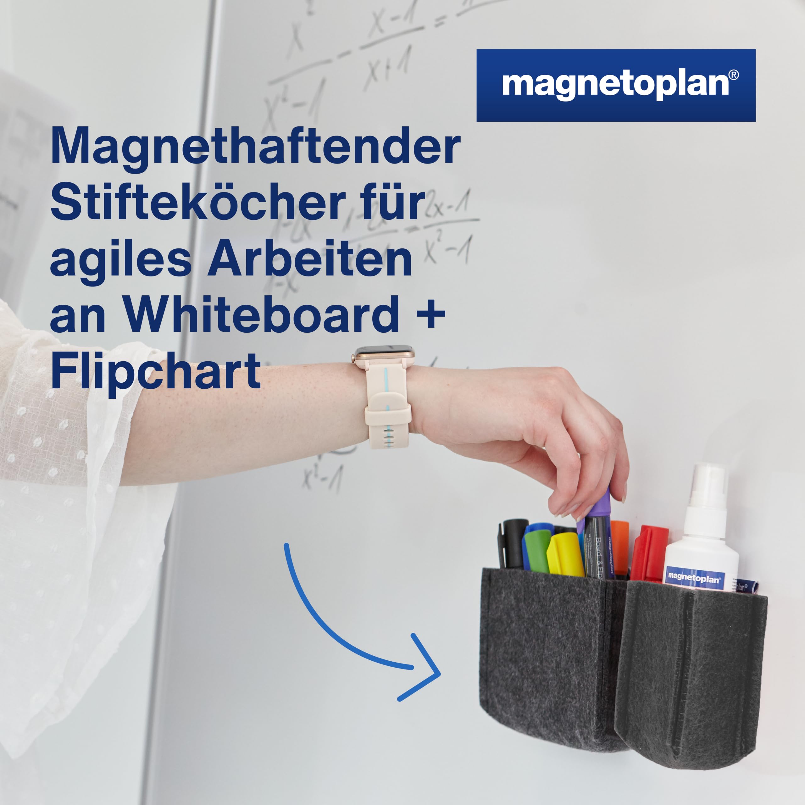 magnetoplan-pro-magnetotray-medium-stiftehalter-filz-grau image 2