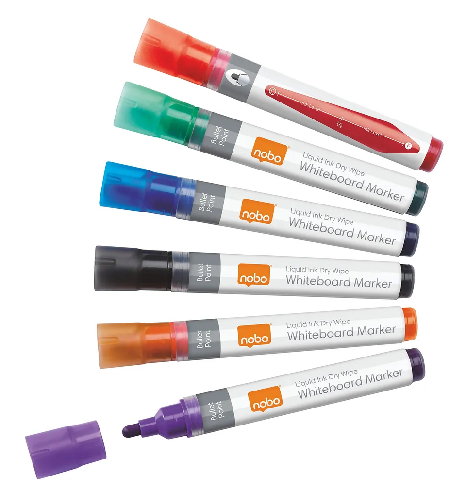 nobo-glide-1901419-liquid-ink-whiteboardmarker-6er-3-mm-bunt image 1