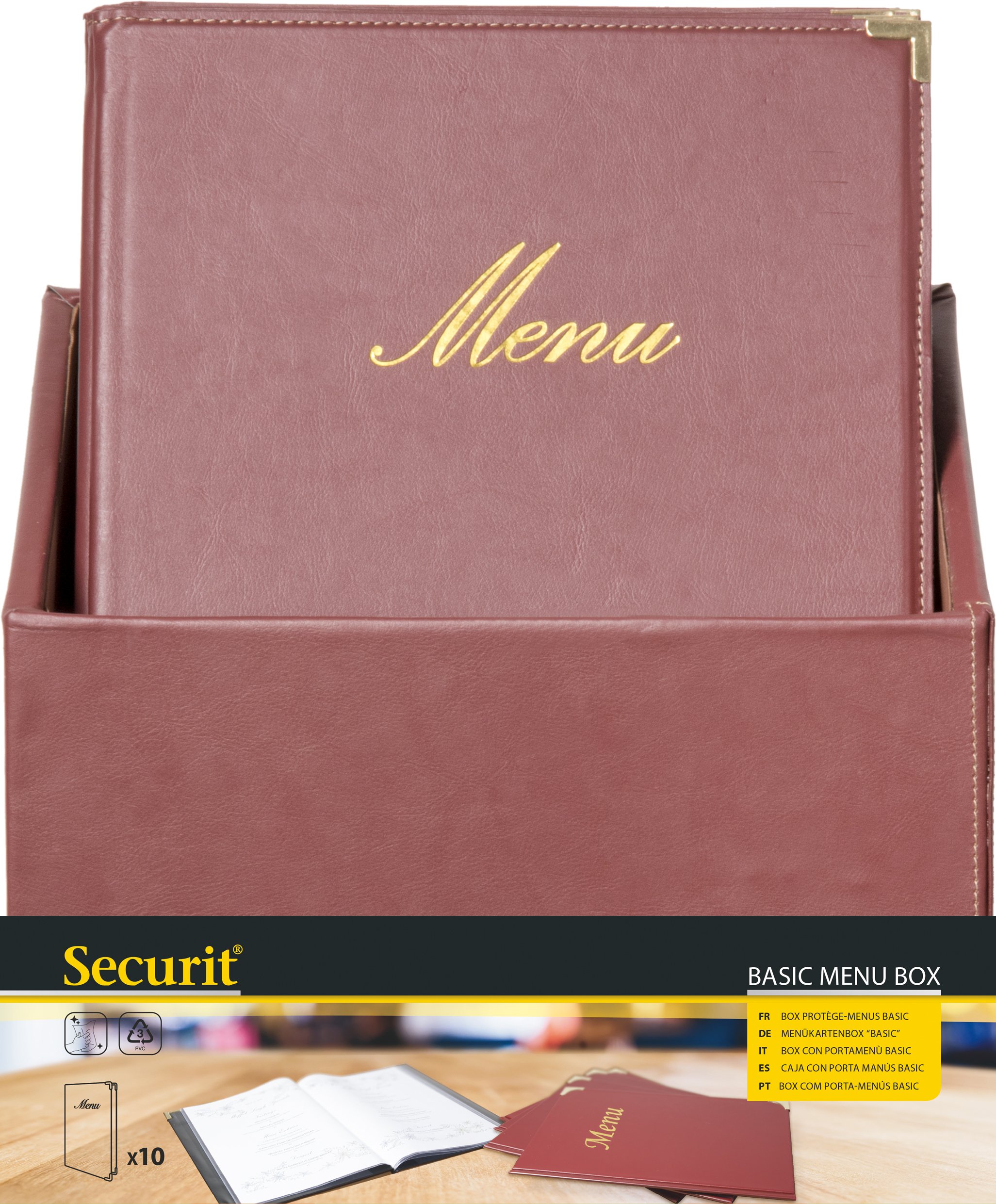 securit-classic-menukarte-a4-20er-braun-lederoptik-speisekarte image 1
