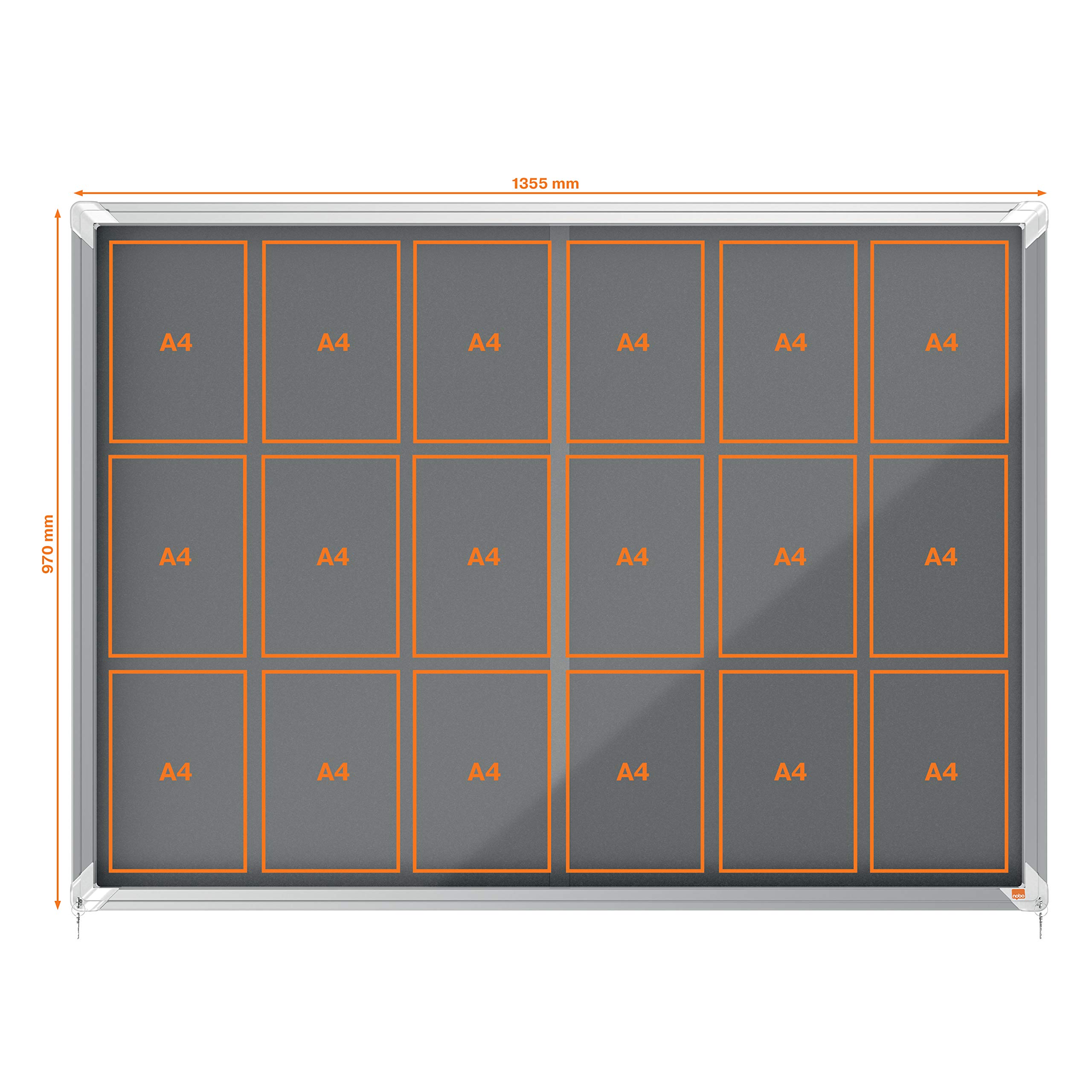 nobo-premium-plus-1915338-schaukasten-18x-a4-filz-grau image 3