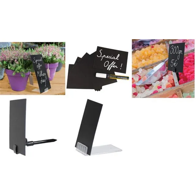 securit-silhouette-clip-tafel-tags-6er-set-mit-kreidemarker image 1