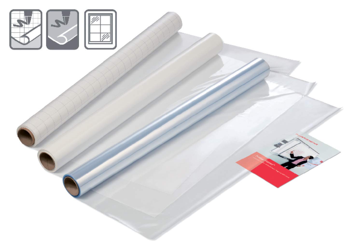 nobo-glide-tafelfolie-transparent-25er-pack-80x60-cm image 2