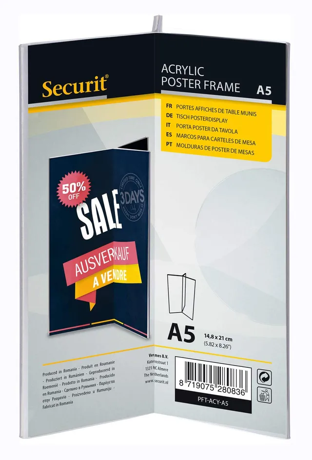 securit-crystal-tischaufsteller-a5-transparent-y-form image 1