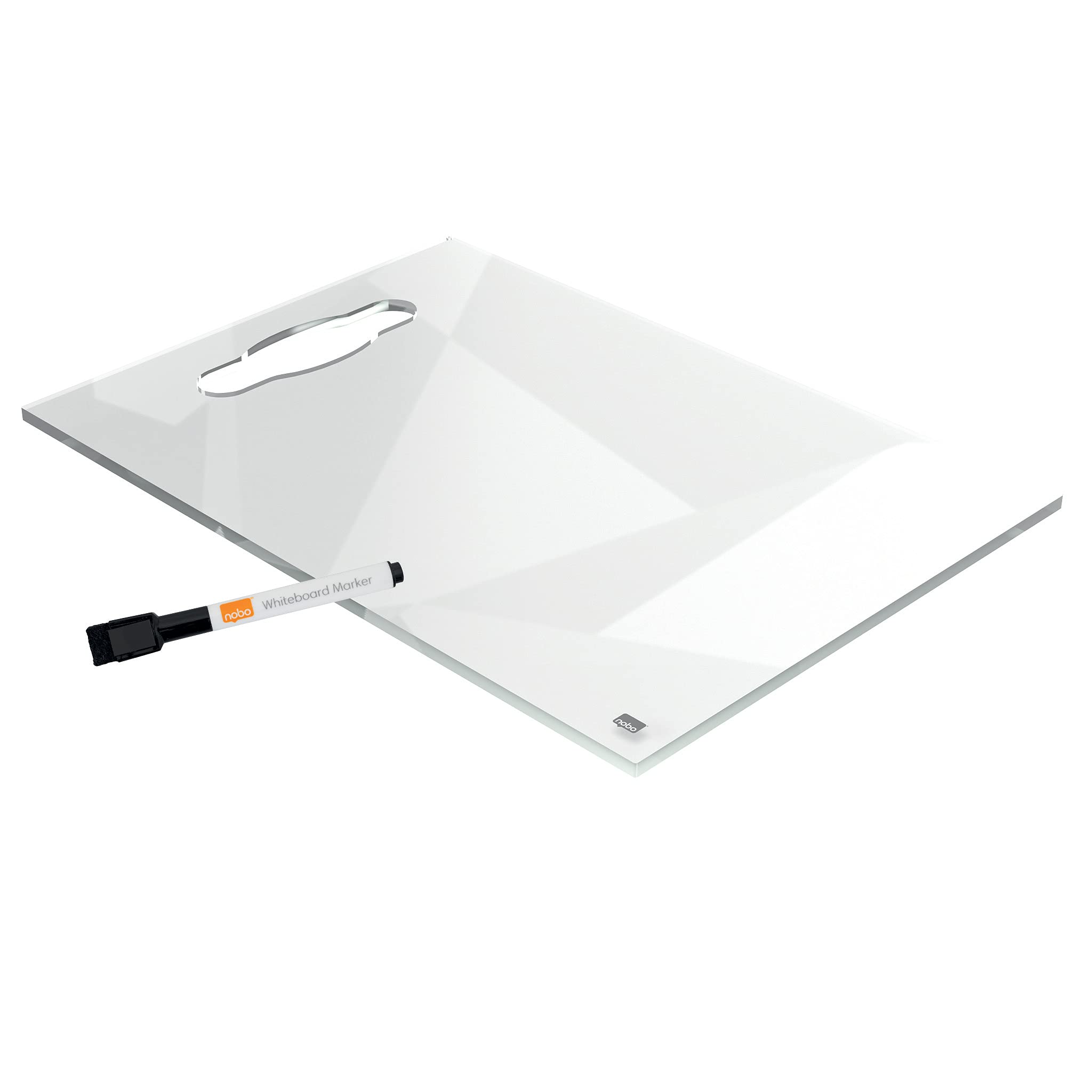 nobo-diamond-glass-notiztafel-a4-transparent-mit-griff-marker image 6