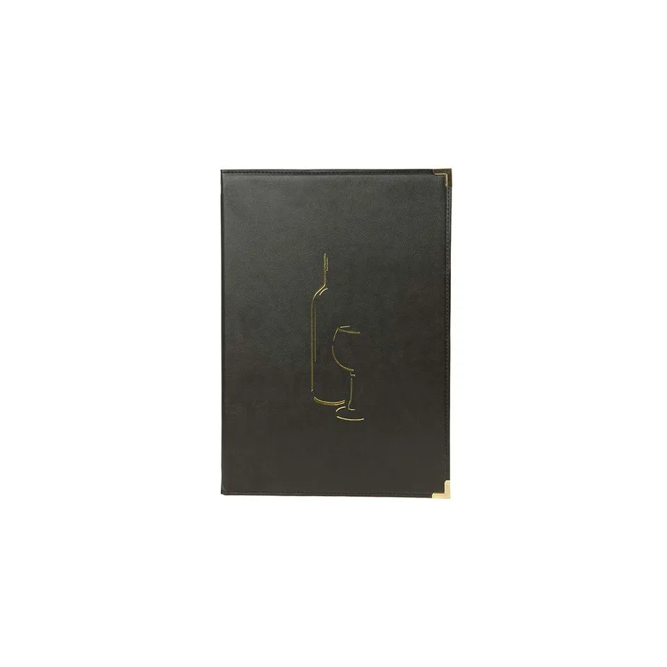 securit-classic-weinkarte-a4-schwarz-kunstleder-2-einleger image 1