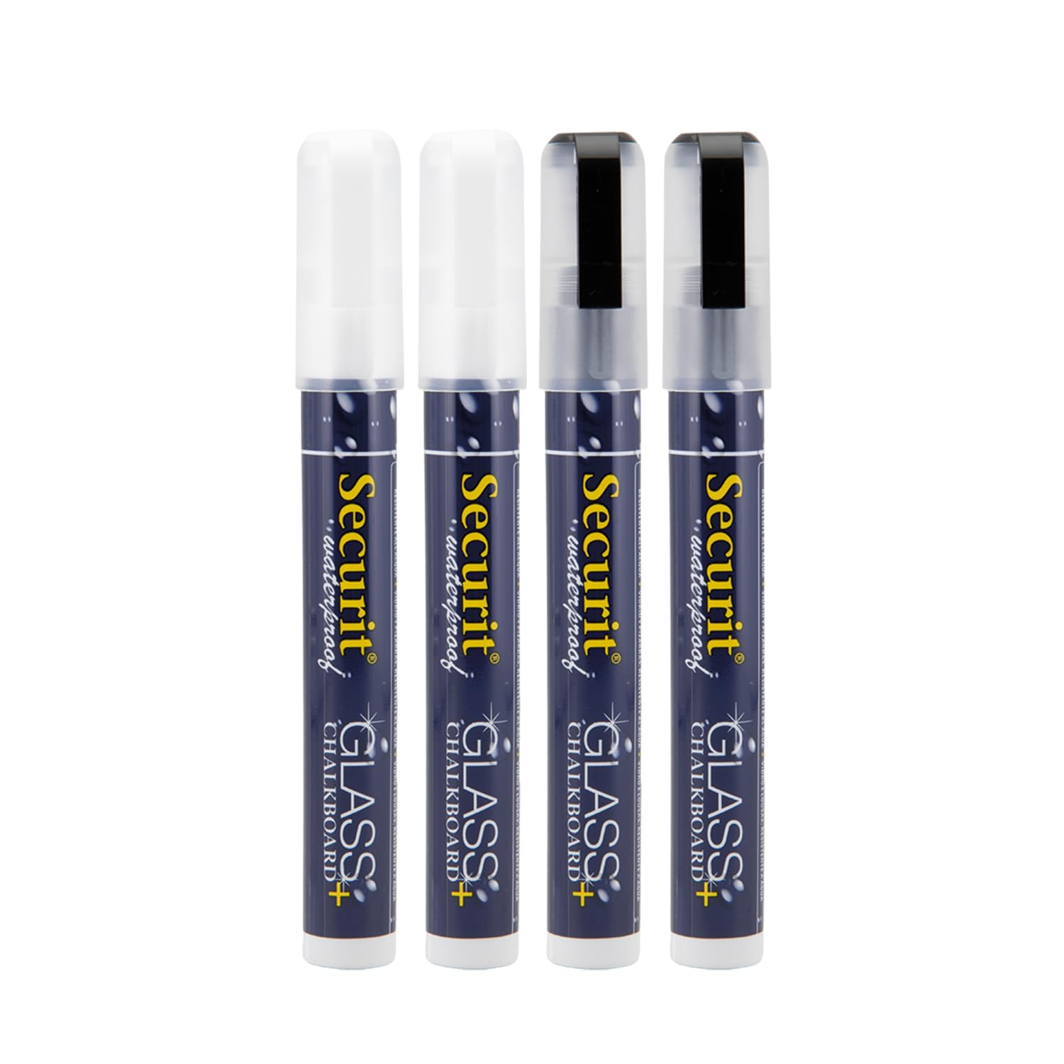 securit-waterproof-kreidemarker-medium-4er-schwarz-wasserfest image 1
