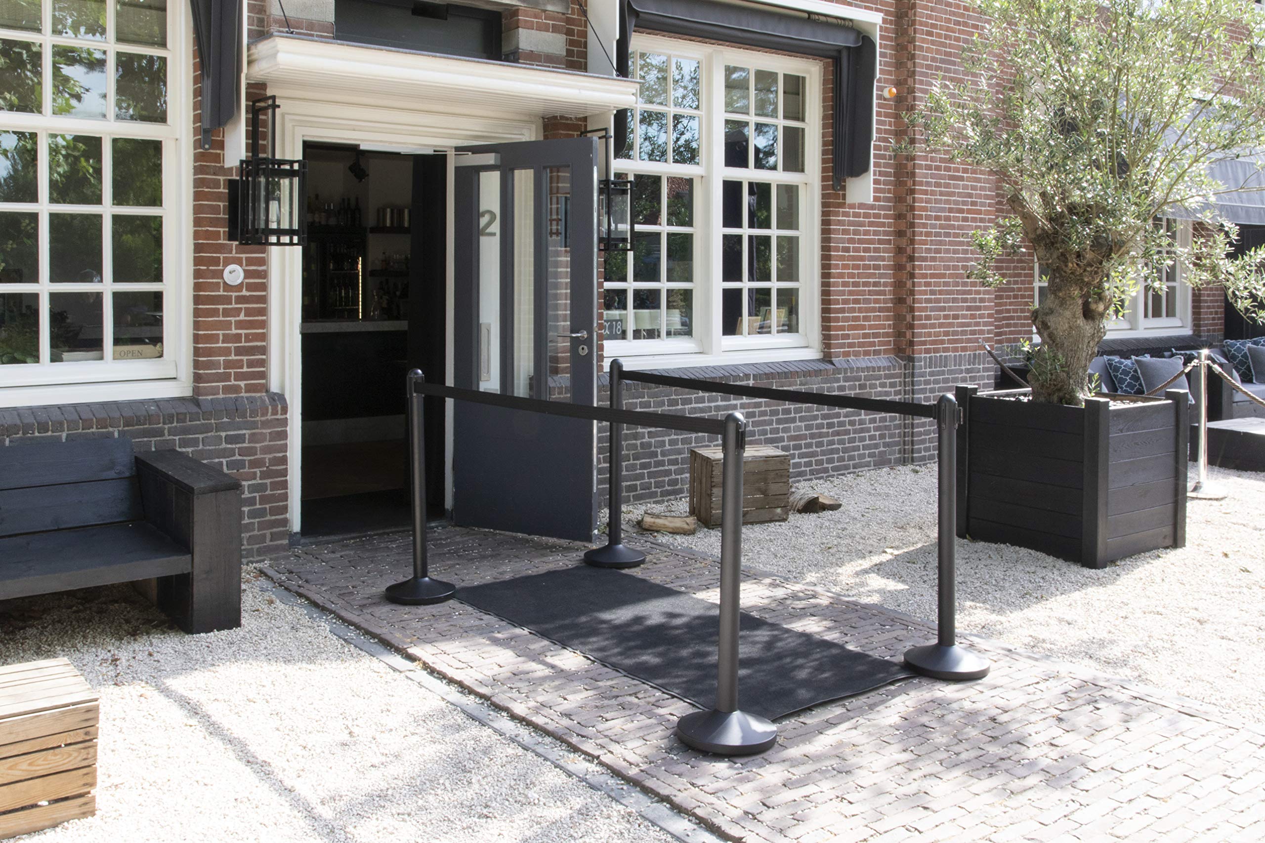 securit-retractable-absperrpfosten-mit-band-100cm-schwarz-edelstahl image 4