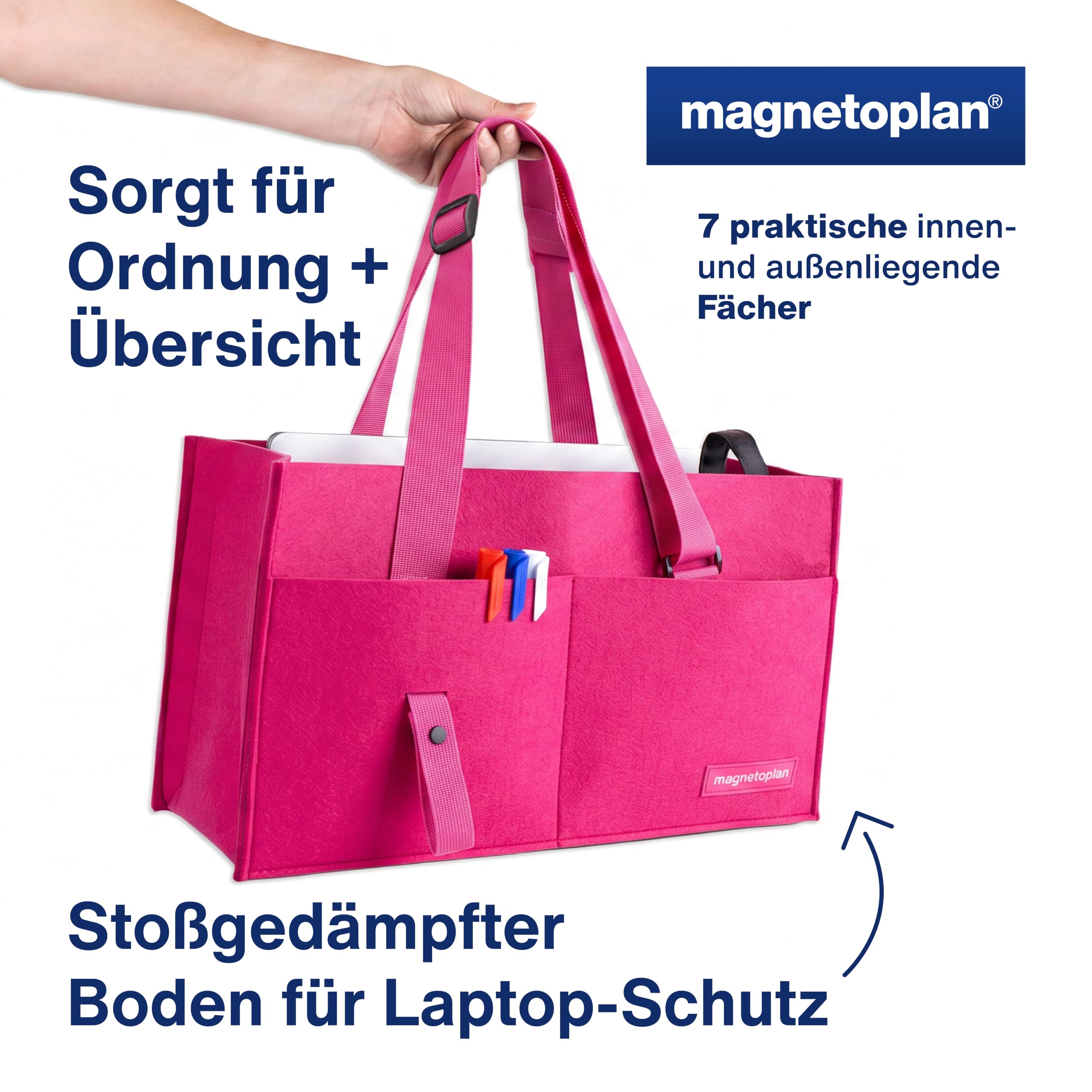 magnetoplan-pro-desk-sharing-bag-filz-raspberry-14-zoll image 3