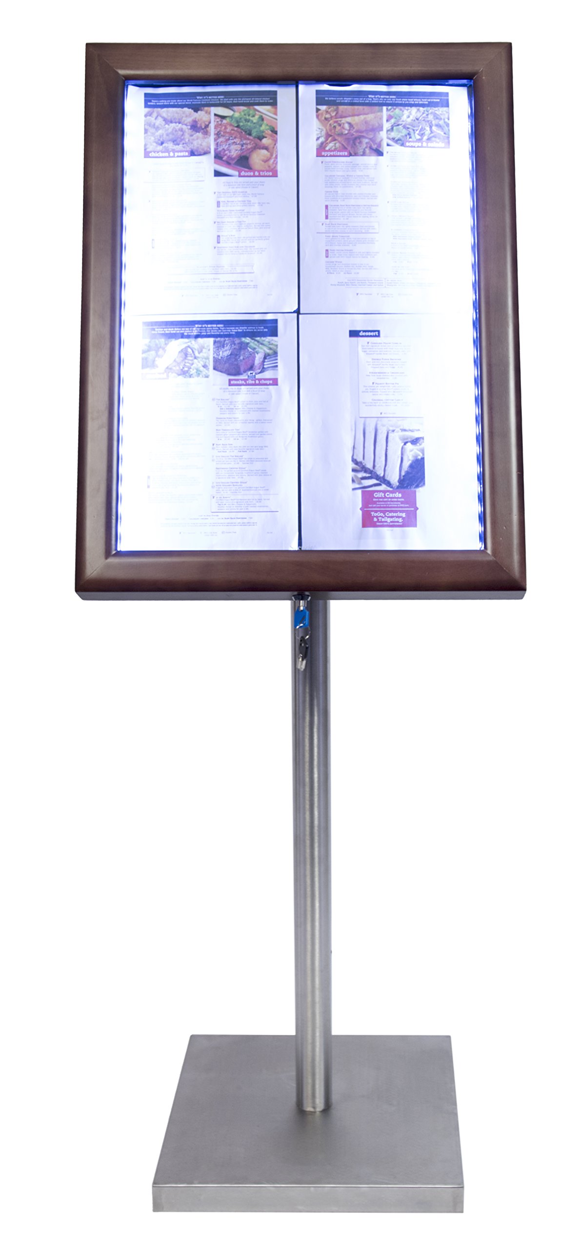 securit-classic-led-info-display-a2-braun-4x-a4-beleuchtet image 3