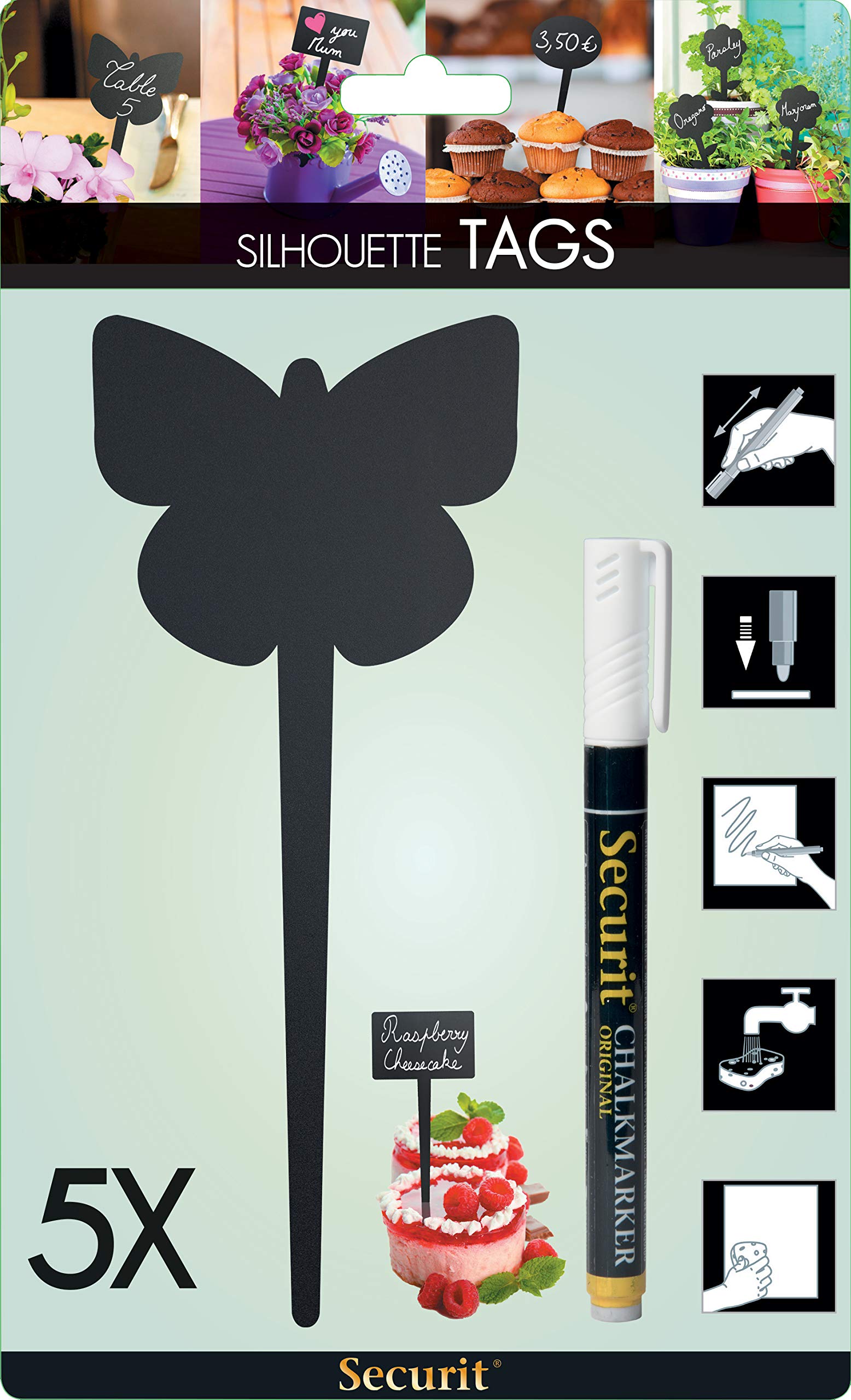 securit-silhouette-gartenstecker-schmetterling-5er-set-schwarz image 5