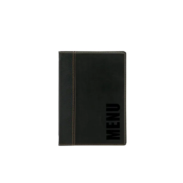 securit-trendy-speisekarte-kunstleder-schwarz-4-seiten-erweiterbar image 1