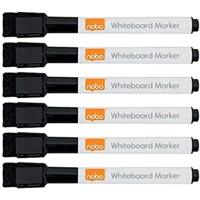 nobo-glide-mini-whiteboard-stifte-schwarz-6er-pack image 1