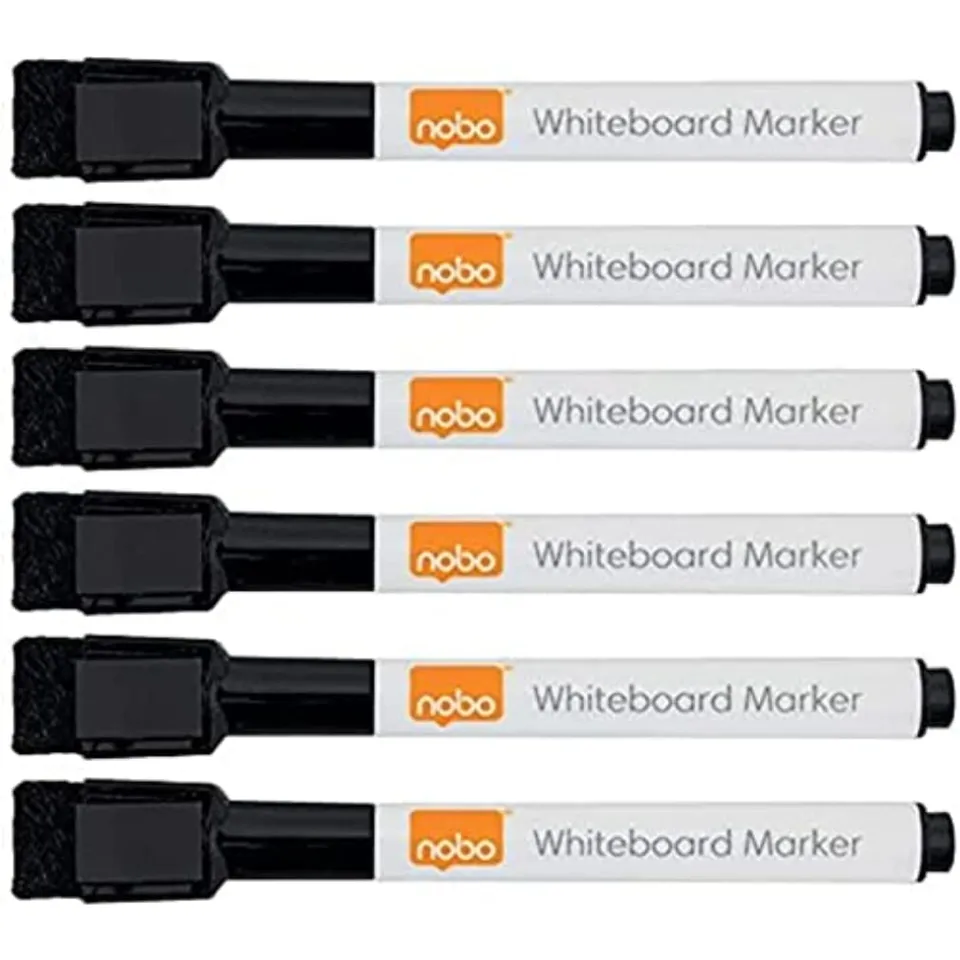 nobo-glide-mini-whiteboard-stifte-schwarz-6er-pack image 1