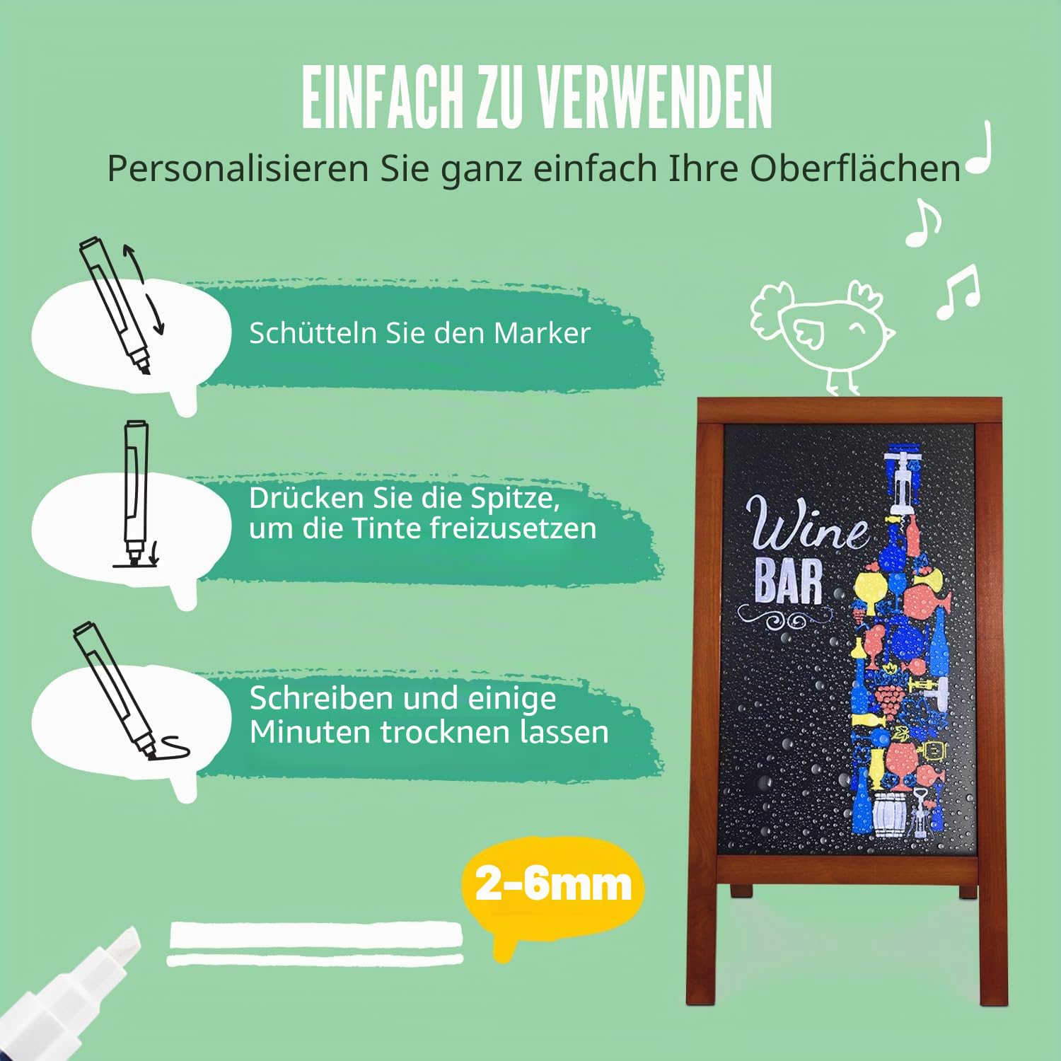 securit-waterproof-kreidemarker-medium-4er-schwarz-wasserfest image 3