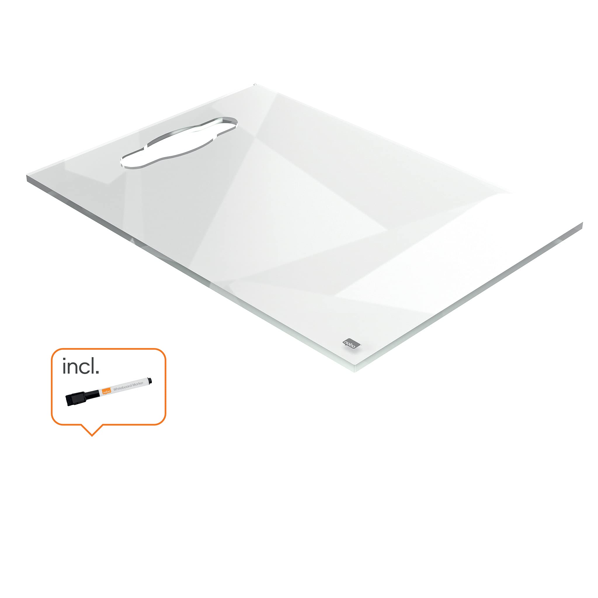 nobo-diamond-glass-notiztafel-a4-transparent-mit-griff-marker image 5