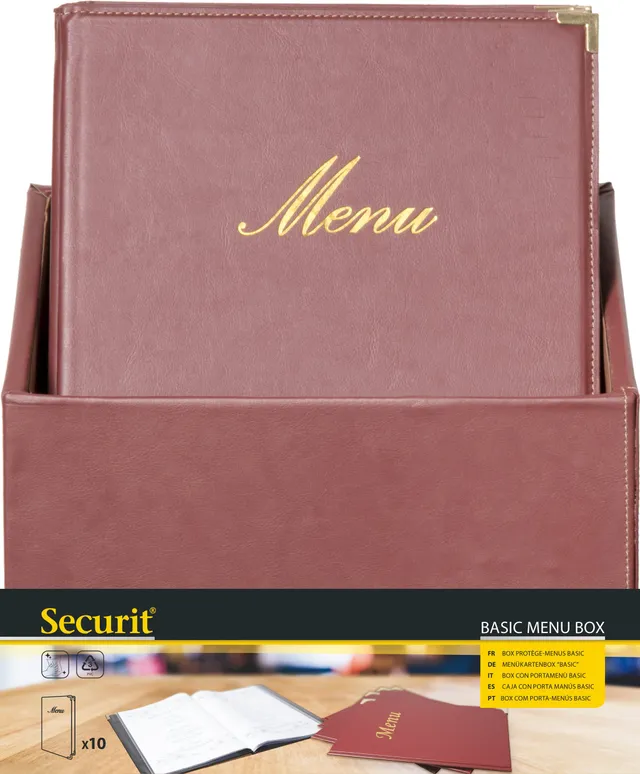 securit-classic-menukarte-a4-20er-braun-lederoptik-speisekarte image 1
