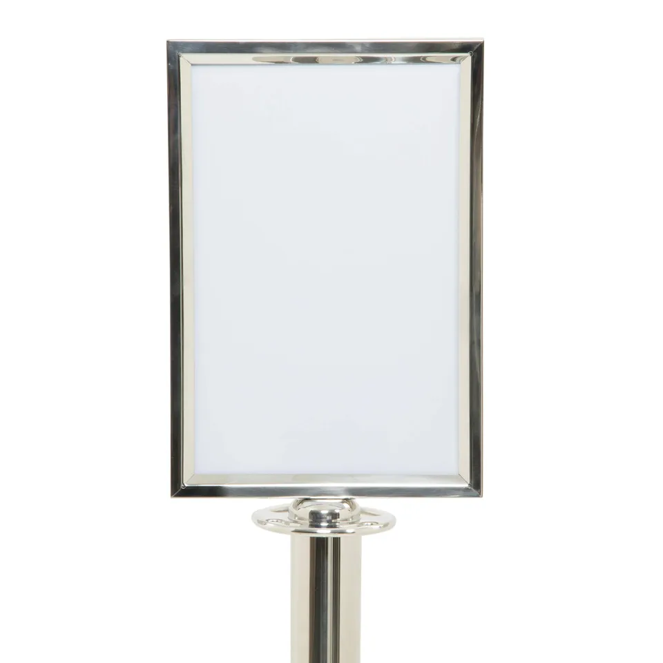 securit-classic-rahmenaufsatz-a4-chrom-f-r-absperrpfosten image 1