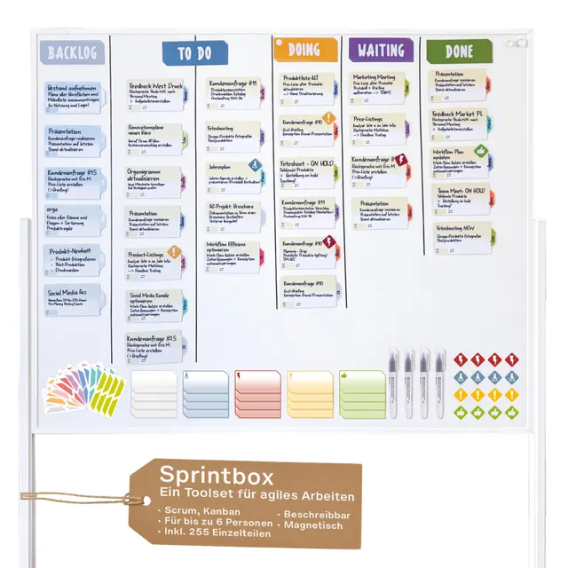 magnetoplan-scrumboard-sprintbox-scrum-set-255-teilig-magnetisch image 1