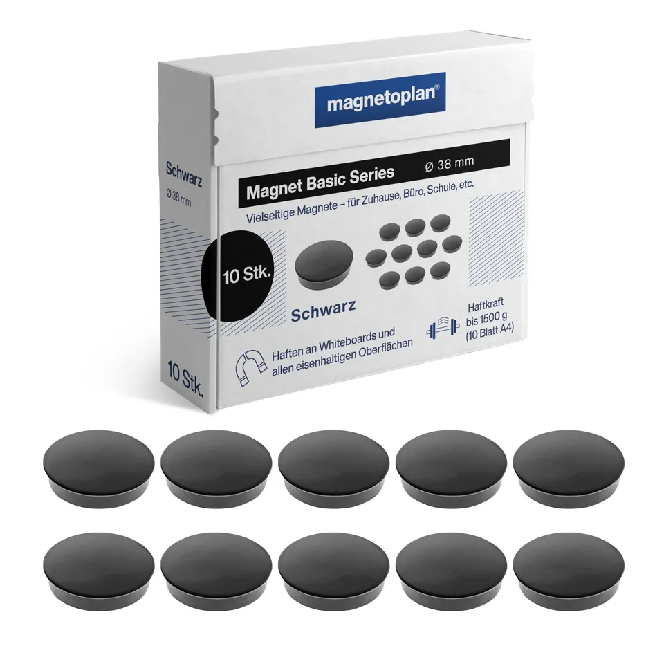 magnetoplan-discofix-magnete-schwarz-38mm-10-st-ck-1500g image 1