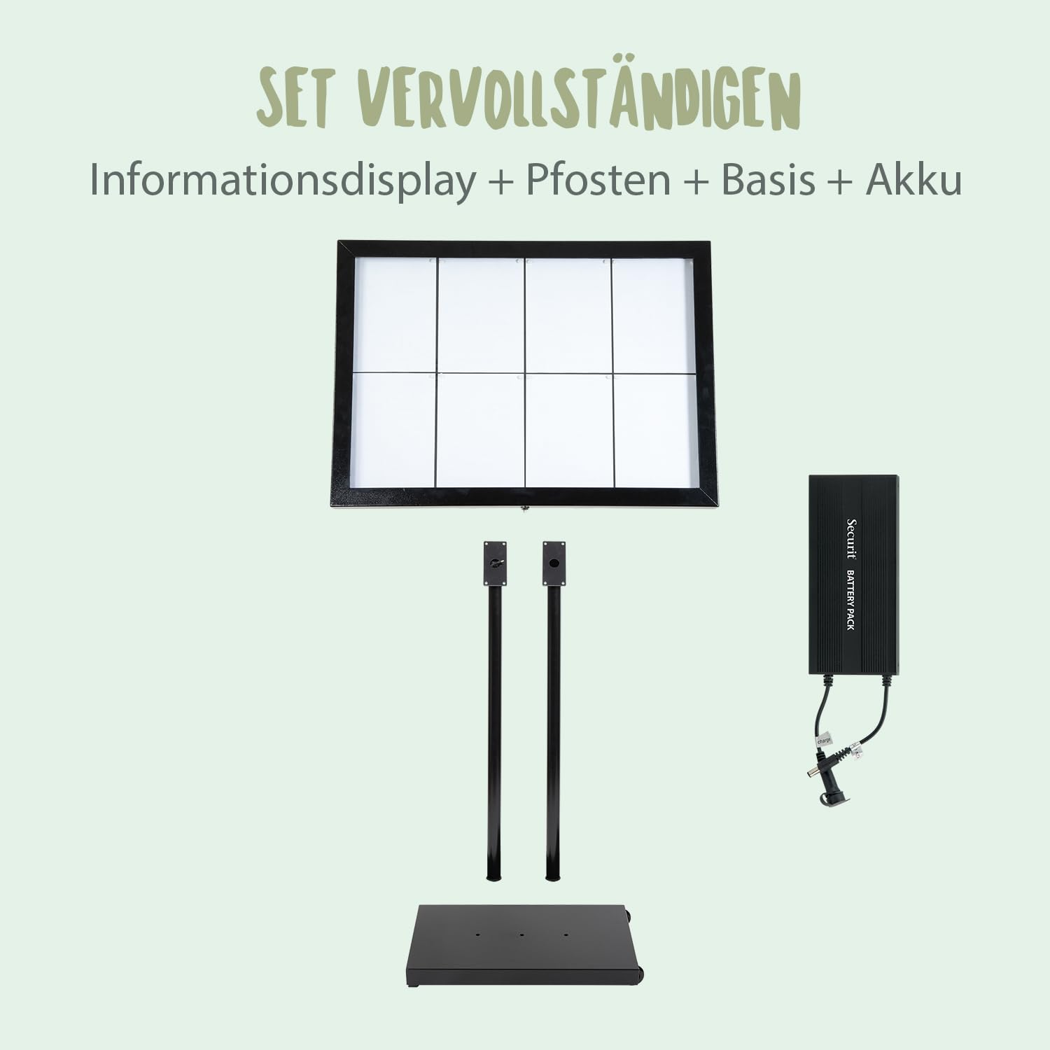 securit-nova-pfosten-standfu-schwarz-stahl-mit-rollen image 3