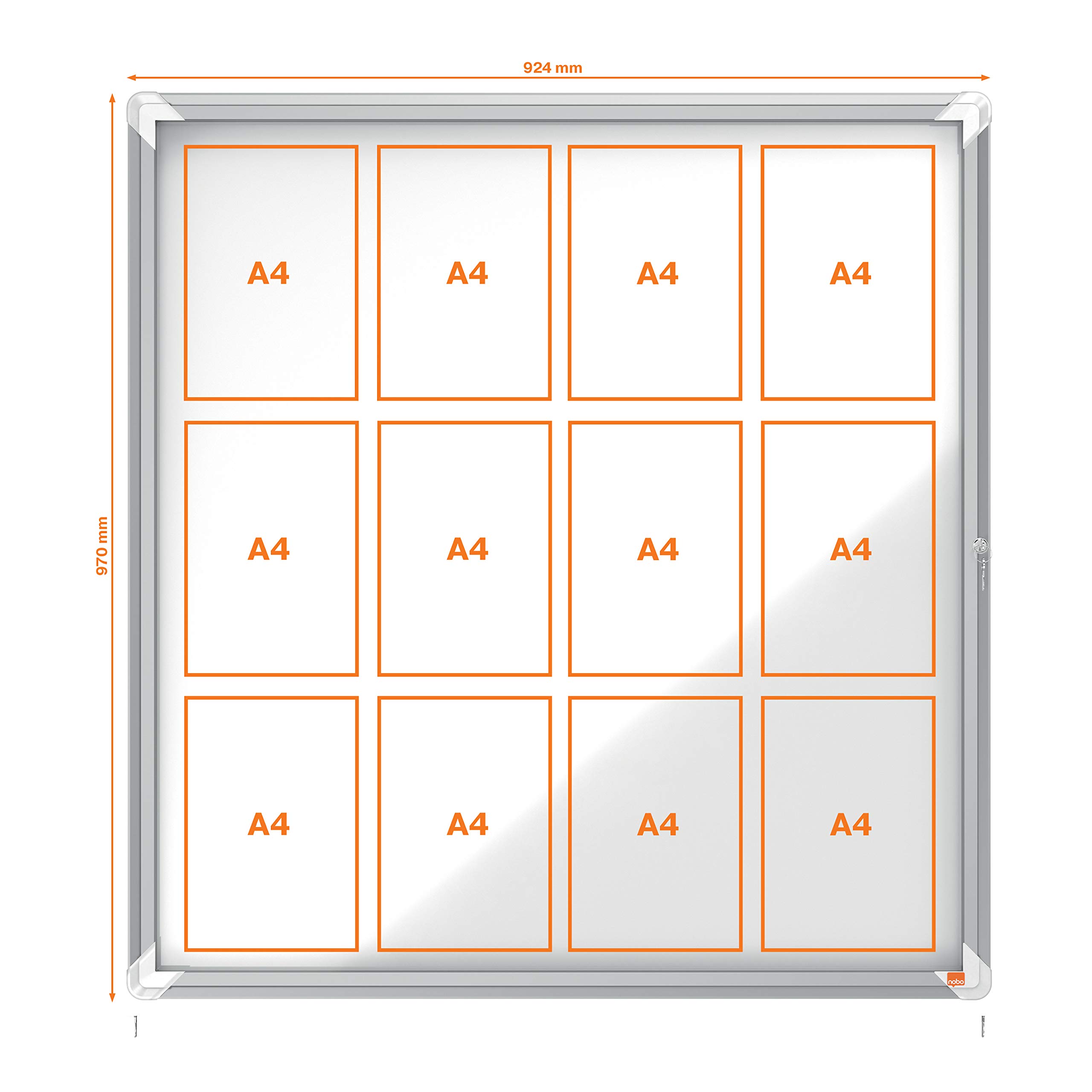 nobo-premium-plus-schaukasten-12xa4-wei-magnetisch-abschlie-bar image 3