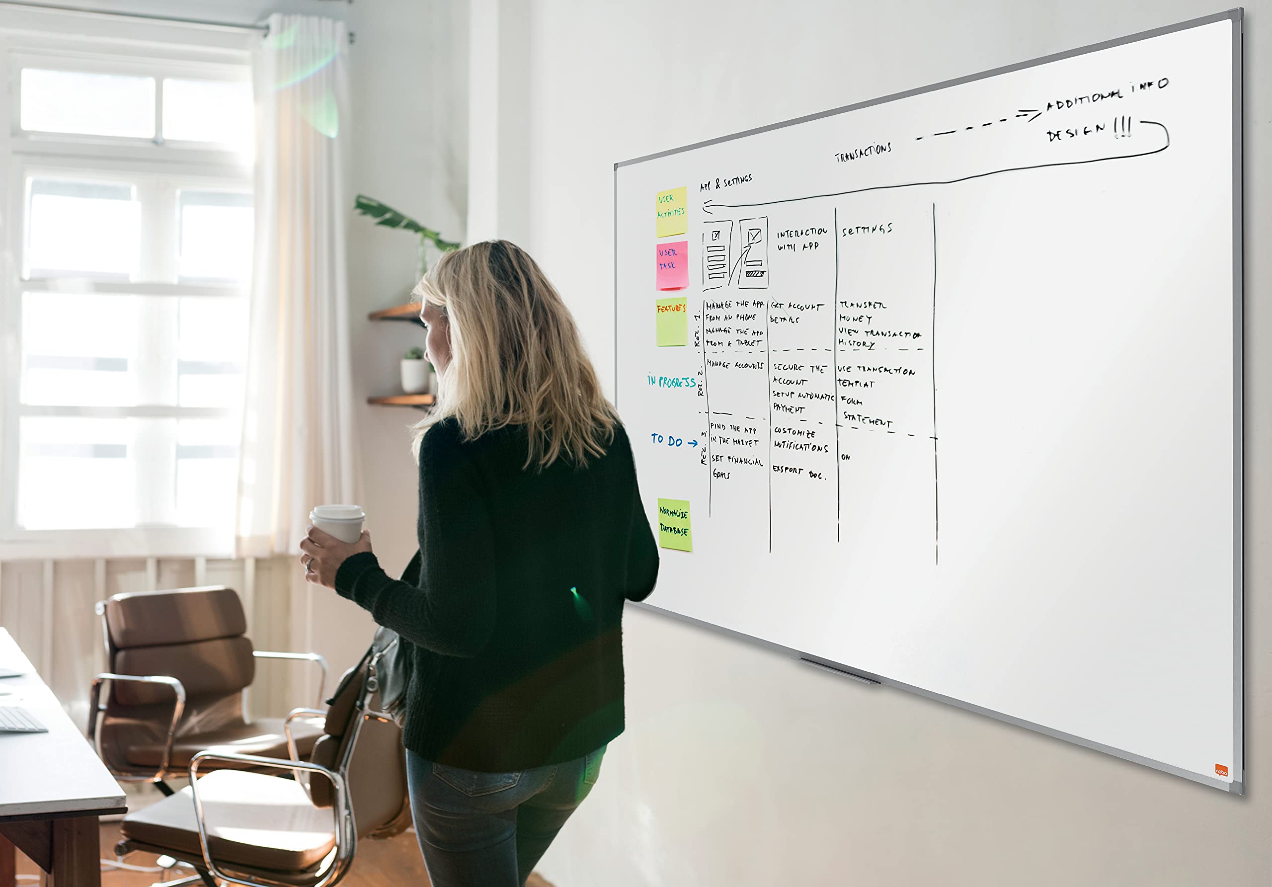 nobo-essence-whiteboard-stahl-150x100-cm-magnetisch image 2
